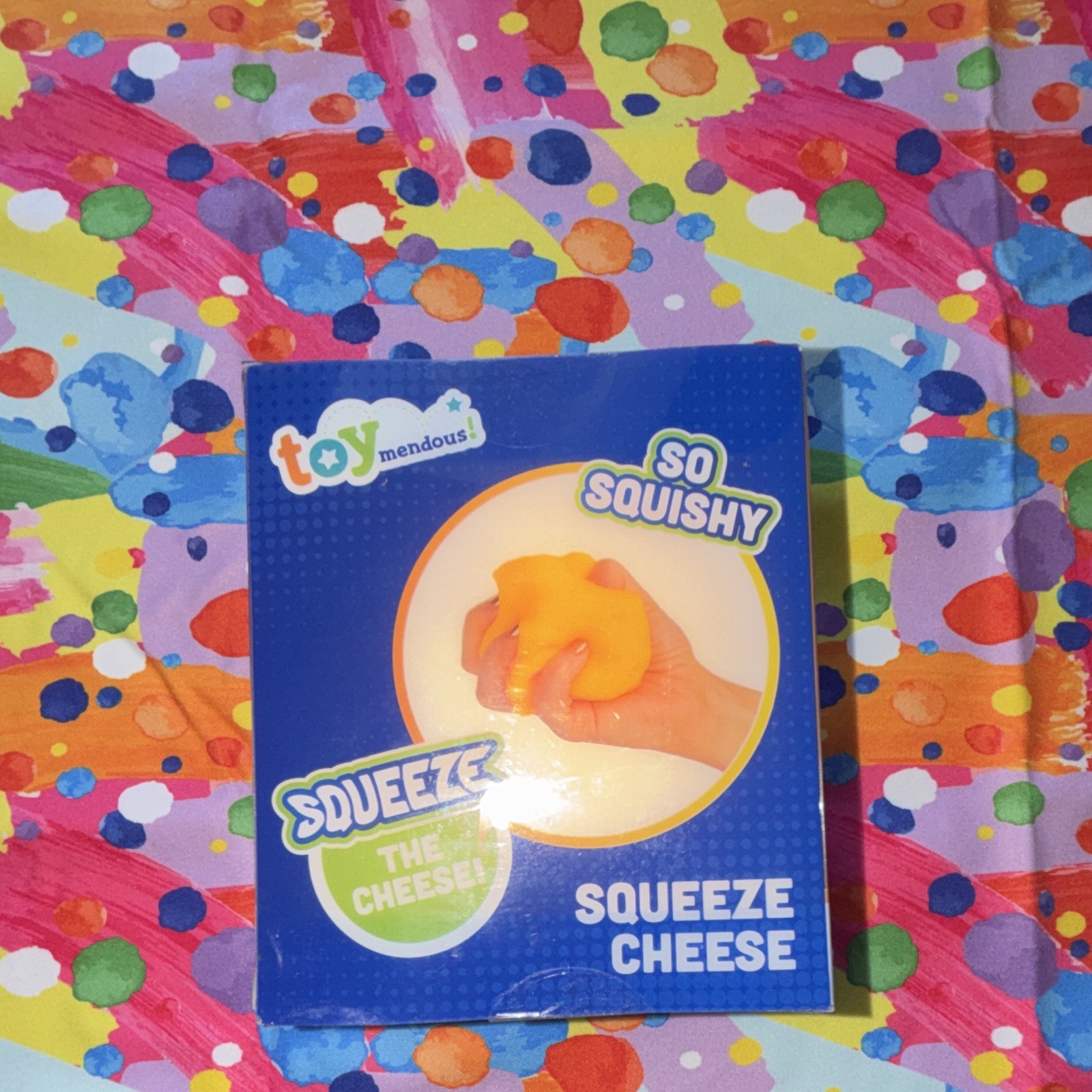 Toy Mendous Squeeze Cheese Tactile Squishy Toy, Yellow, Ages 3+, MPN 470385