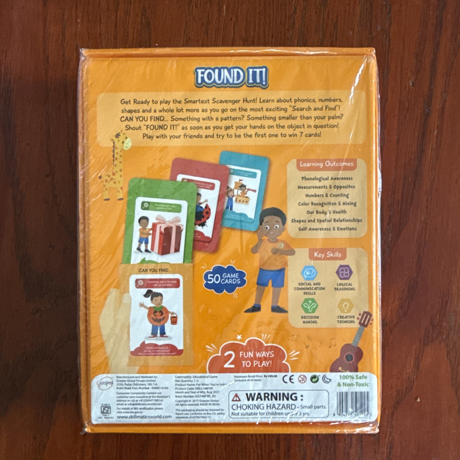 Skillmatics FOUND IT Indoors Scavenger Hunt Card Game Educational NEW Sealed