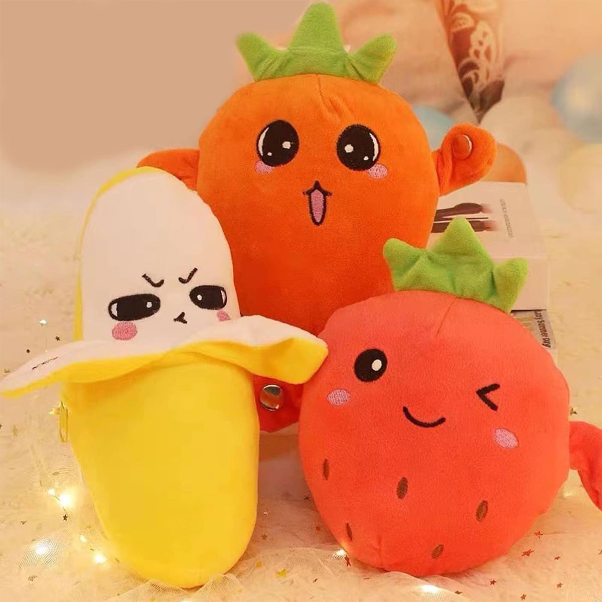 Interactive Musical Toy Fruit Sensing Beat Piano Plush Toy Electric Plush Toy