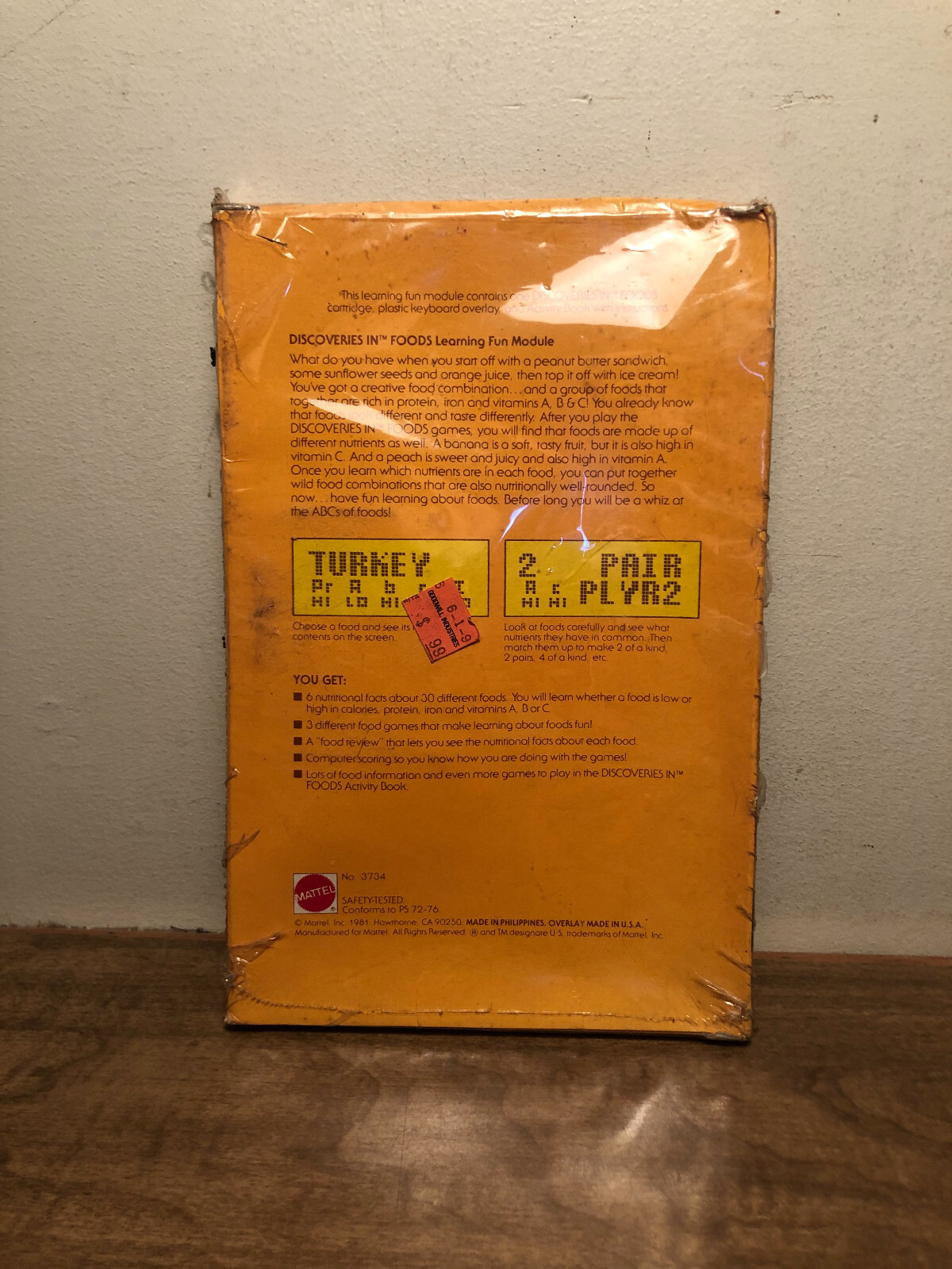 Children’s Discovery System Computer Mattel 1981 ‘Discoveries in Foods’ – New