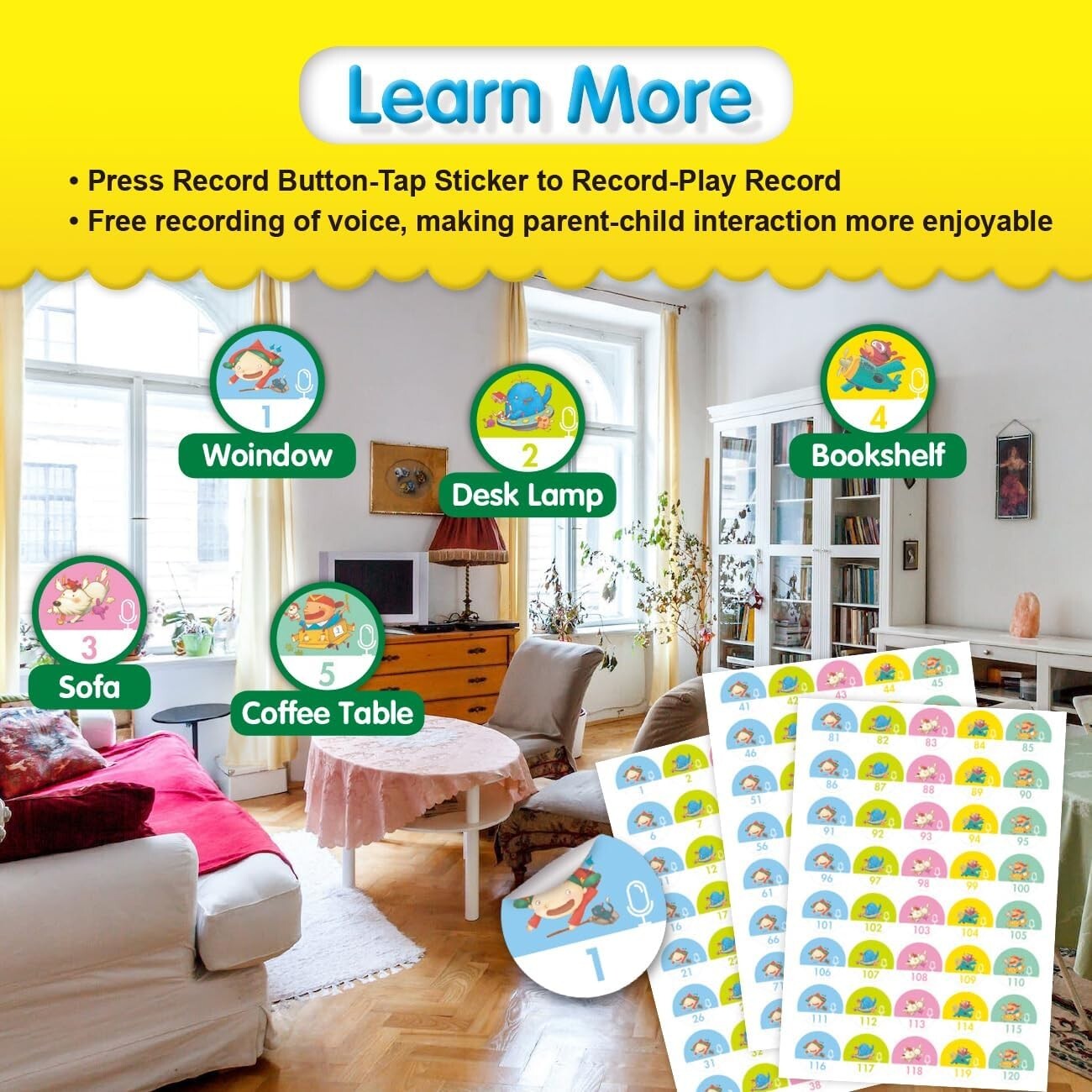 Ophaya Touch and Talk Educational toys w/ 8 Bilingual Books with Over 33 Themes