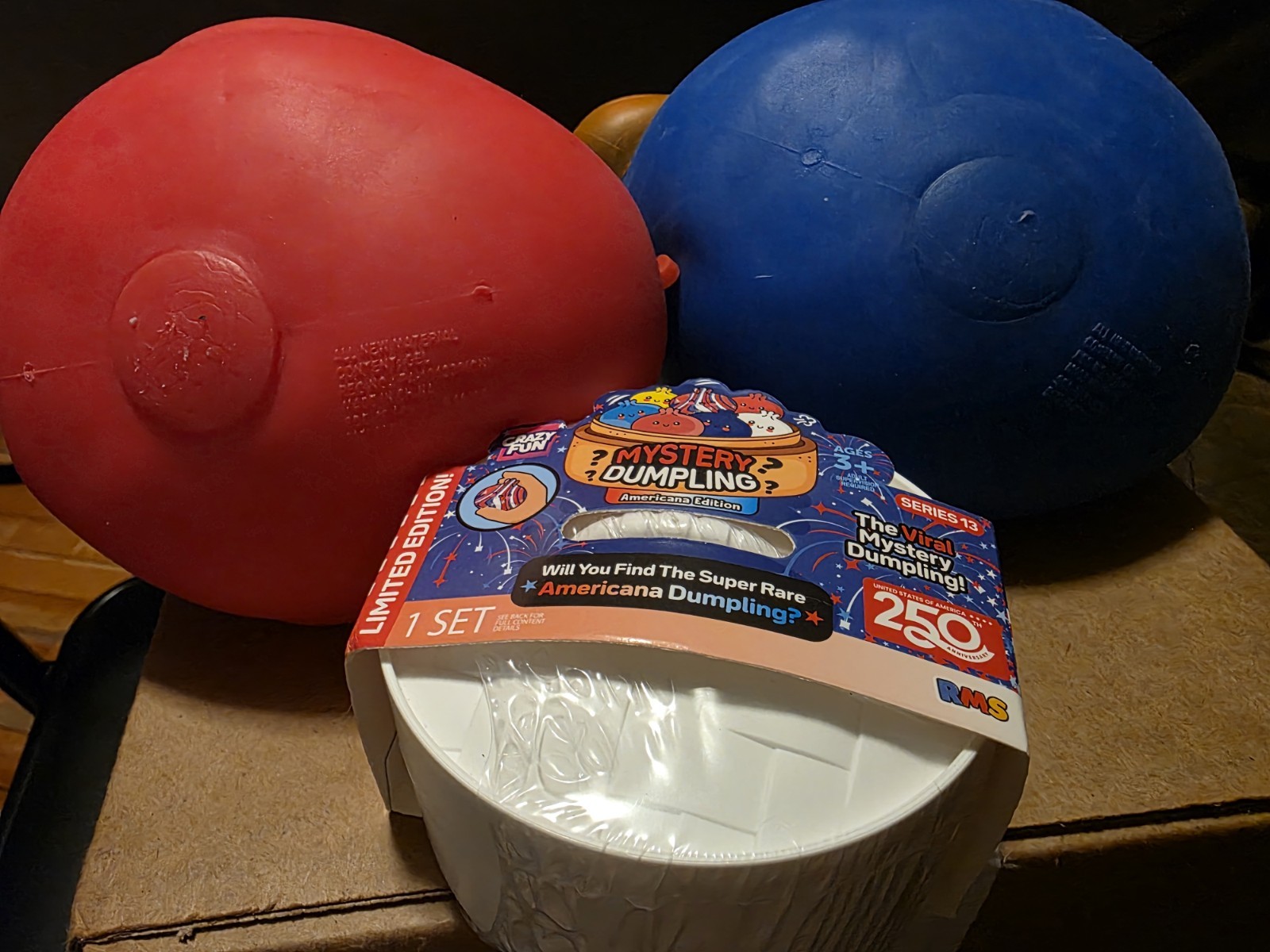 Lot Of RMS Dumpling And Sunny Days Squishy Duck Red, White And Blue ❤️🤍💙