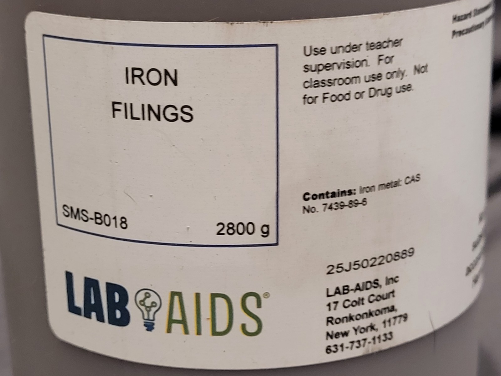Lab Aids Iron Filings, 2800g Iron Shavings SMS-B018
