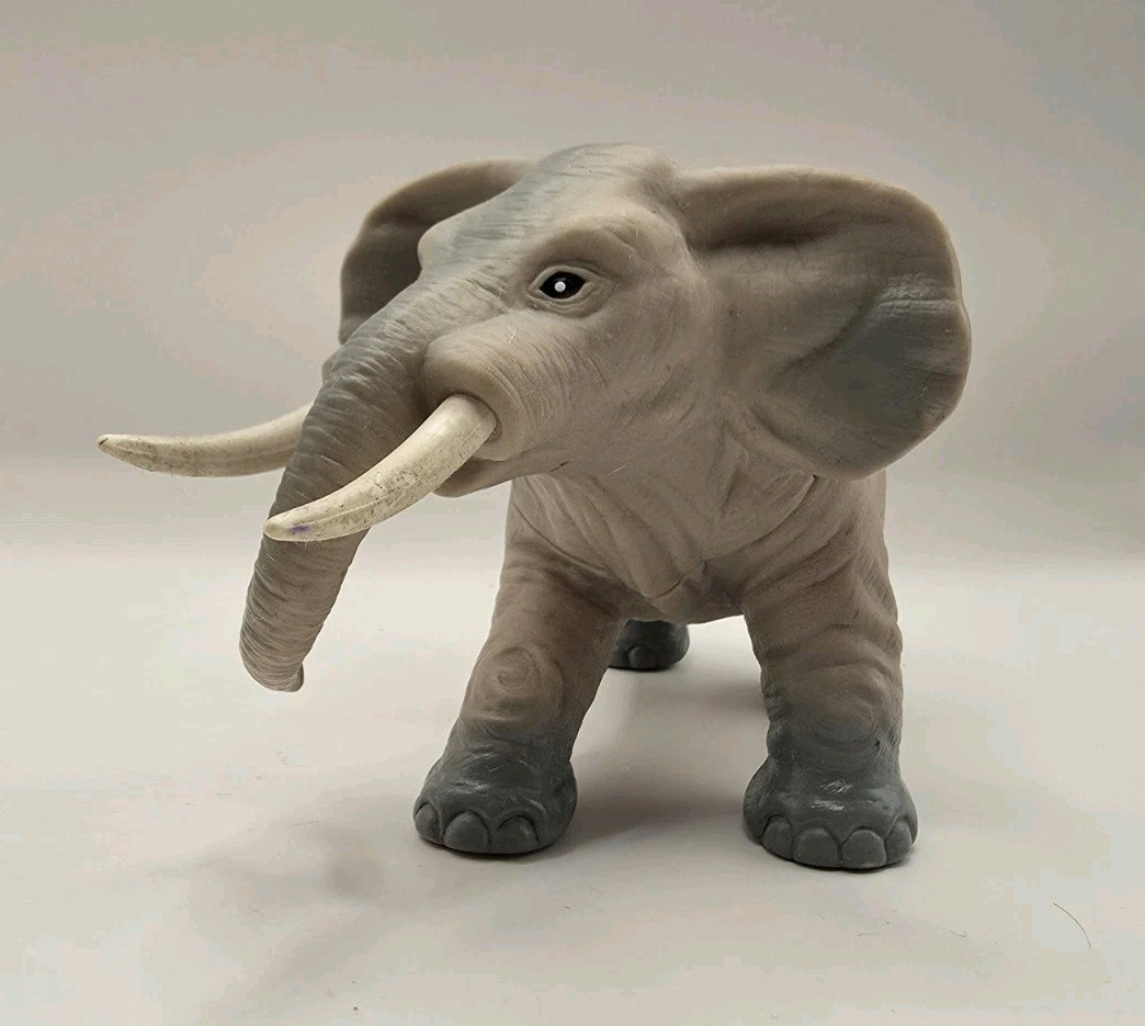 Elephant Toy Figure Plastic 6″L Realistic Playskool 1990