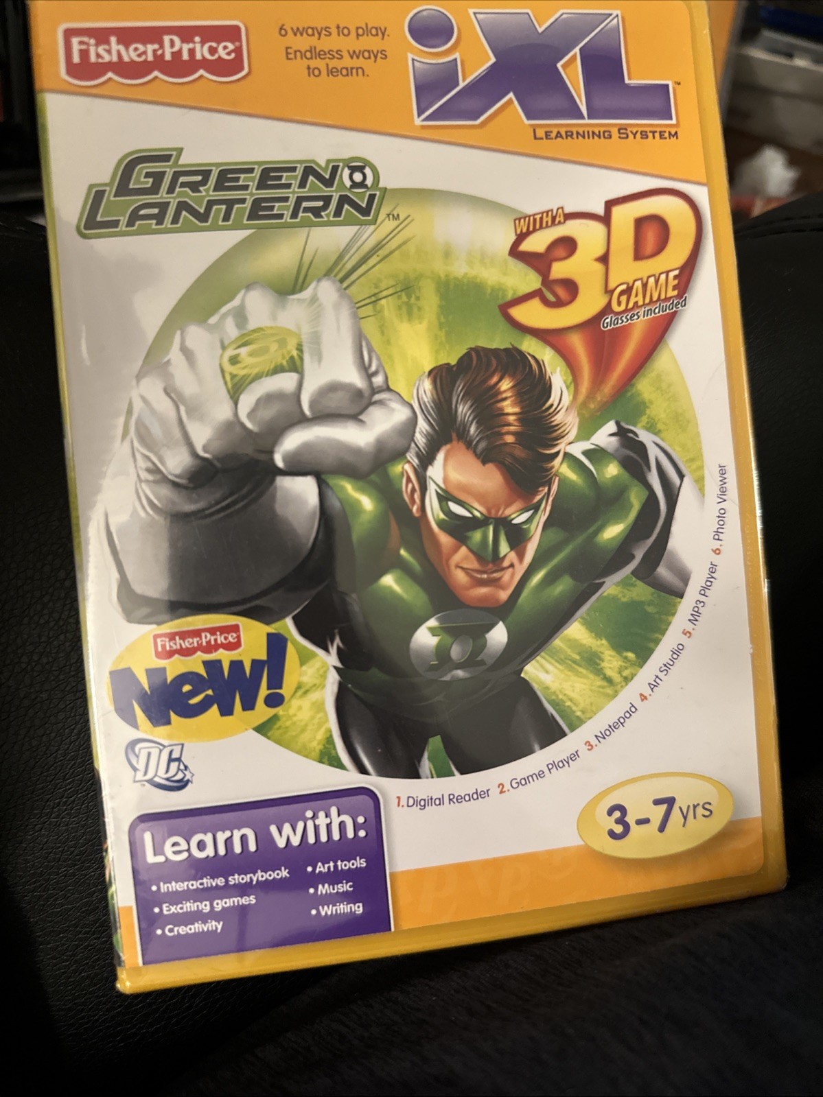 Fisher Price iXL Learning System Software CD Disc Green Lantern w/ 3D 3-7 Years