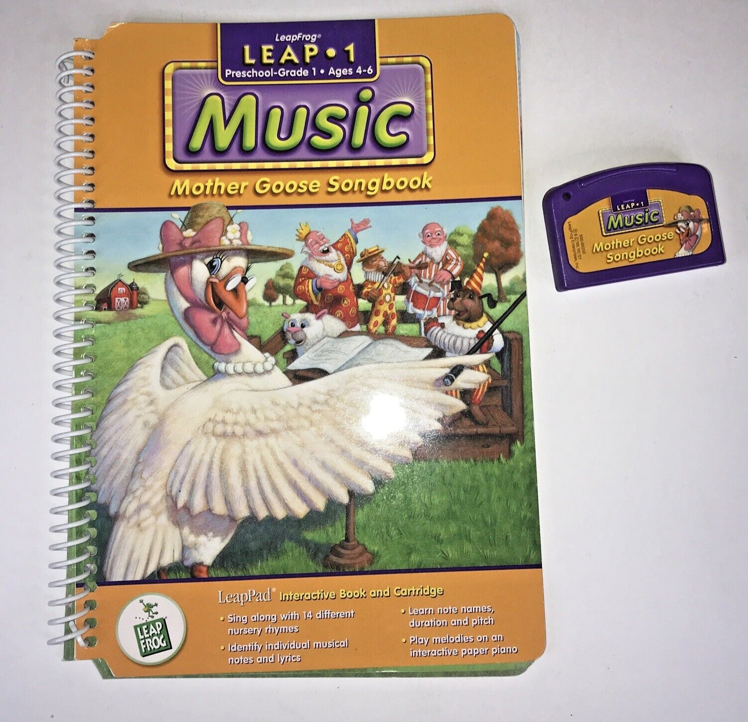 Lot Of 3 Leap Frog Leap 1 Preschool-Grade 1 3 Books and 1 Cartridge Ages 4-6