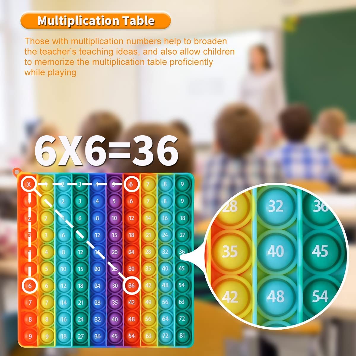 P00p with Numbers Multiplication Table Game Fidget Math Toys,Stress Relieving Fi