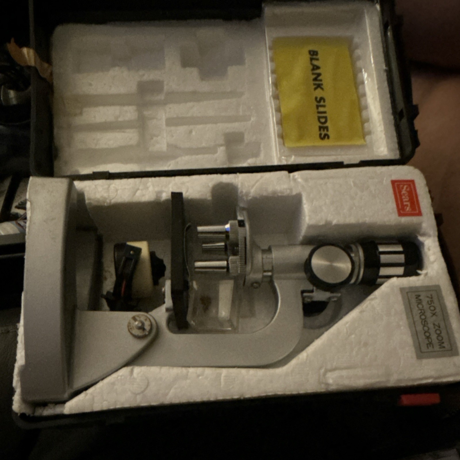 Sears Microscope Set Kit with Slides in Case, Age 8-11 12-16 17+ Years