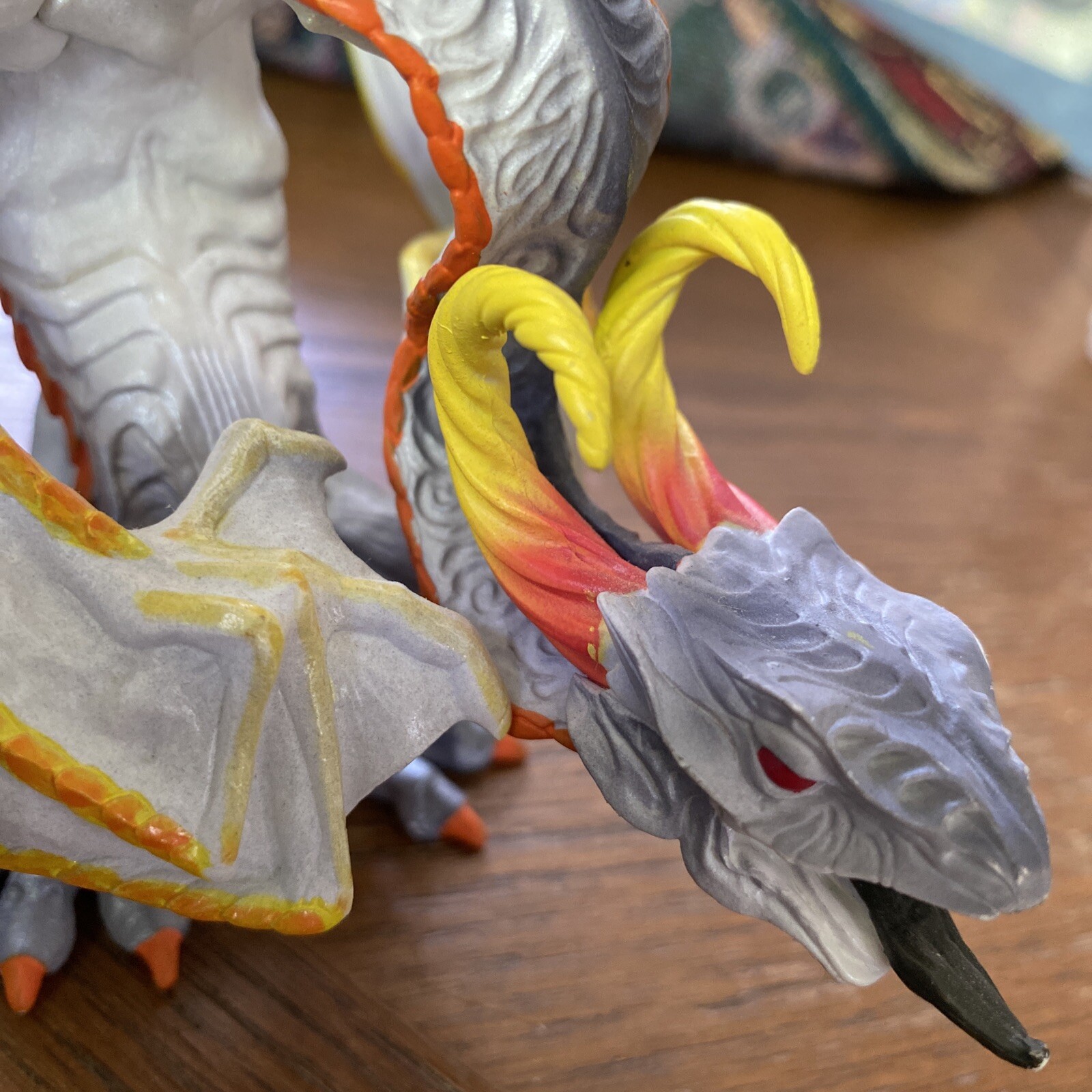 2017 Safari Ltd Smoke Dragon Figure Toy Gray Orange Fantasy Dungeon Dragons