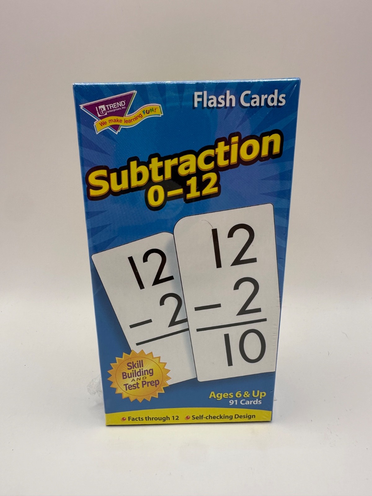 NEW Unopened Trend Enterprises Subtraction Flash Cards 0-12 91 Cards 6+