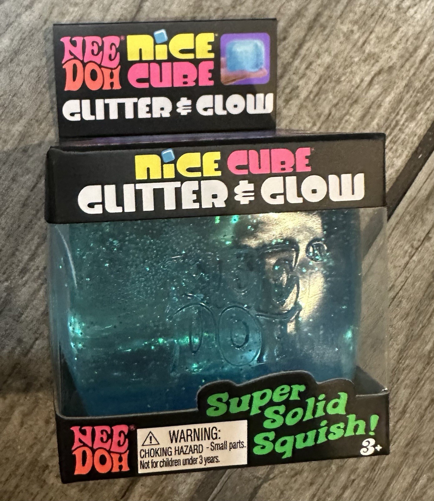 NeeDoh Nice Cube Glitter and Glow, Nee Doh Squishy Ice Cube X 1