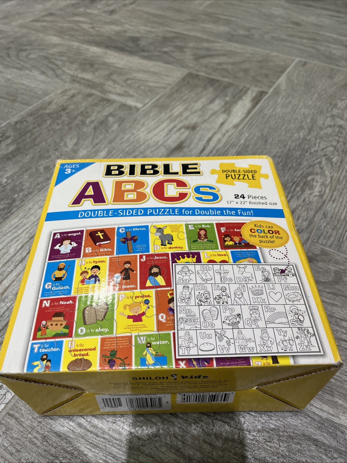 Bible ABCs Double Sided Puzzle for Kids Ages 3 and Up