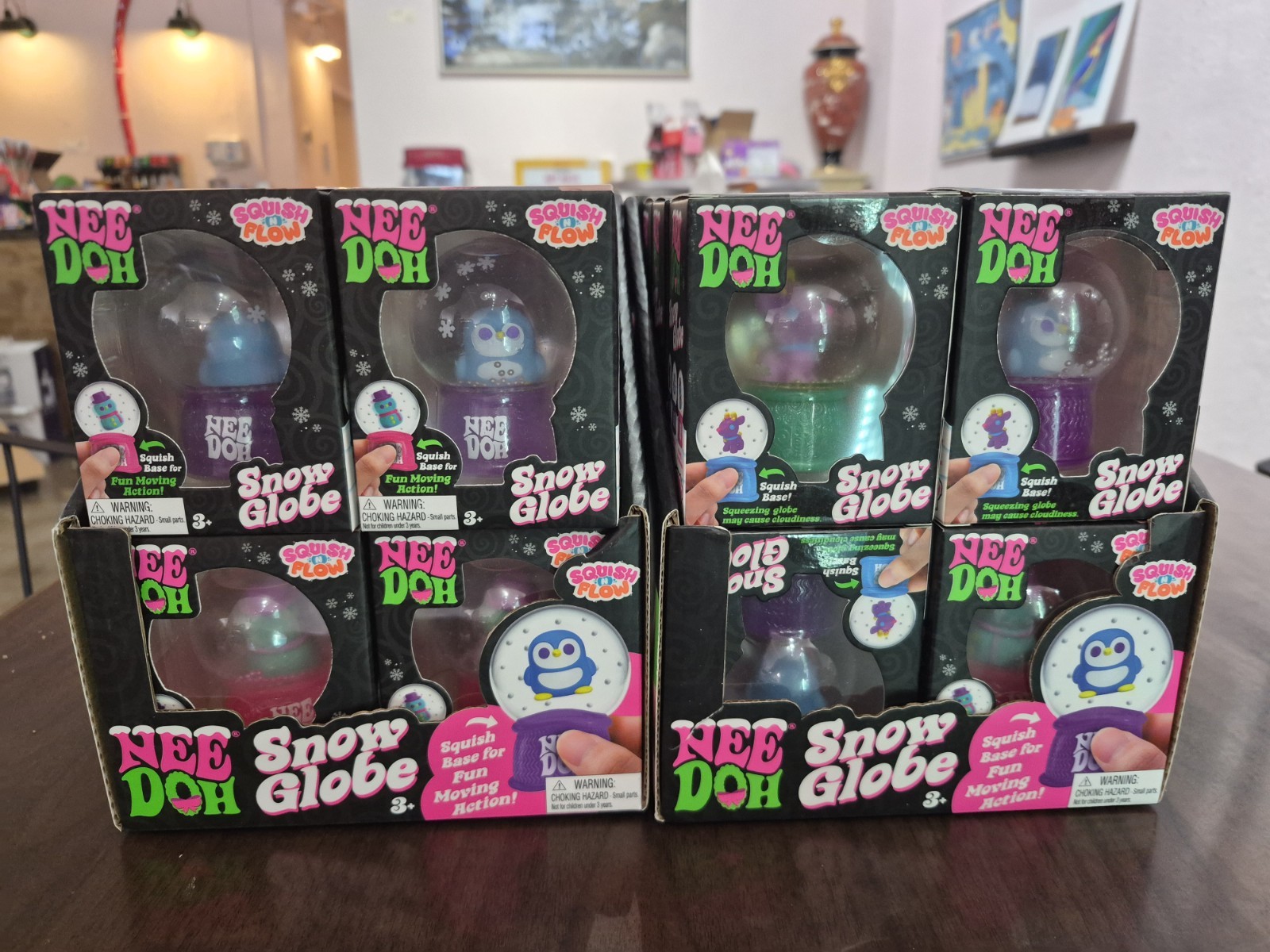 Nee Doh Squish N Flow Snow Globes Set Squeeze Toys Lot of (12)