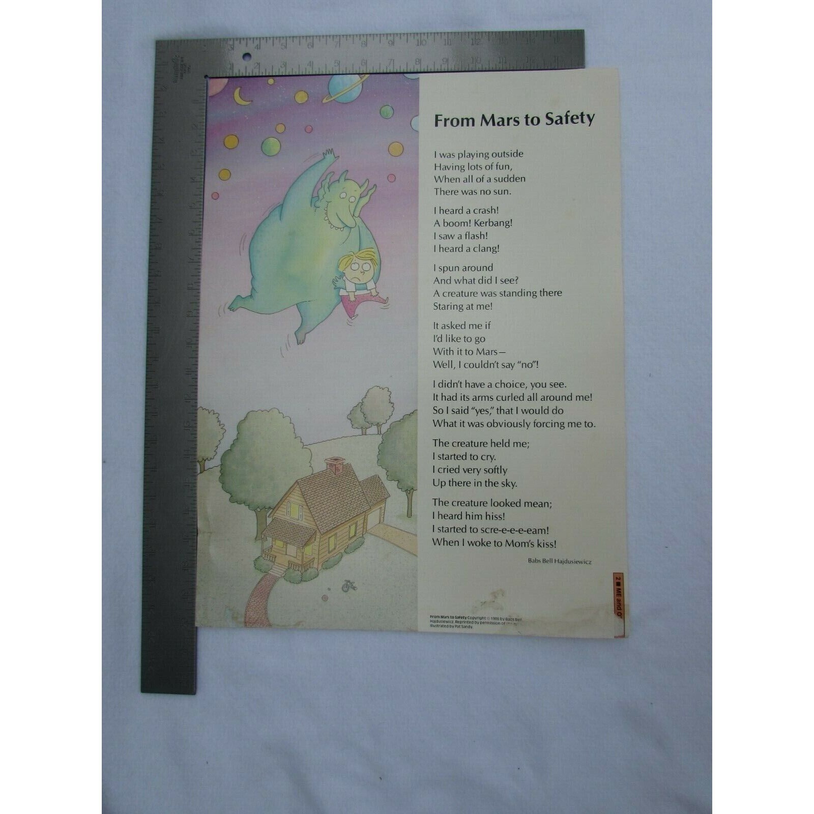 From Mars to Safety Poster Babs Bell Hajdusiewicz 30270 Poetry VNTG