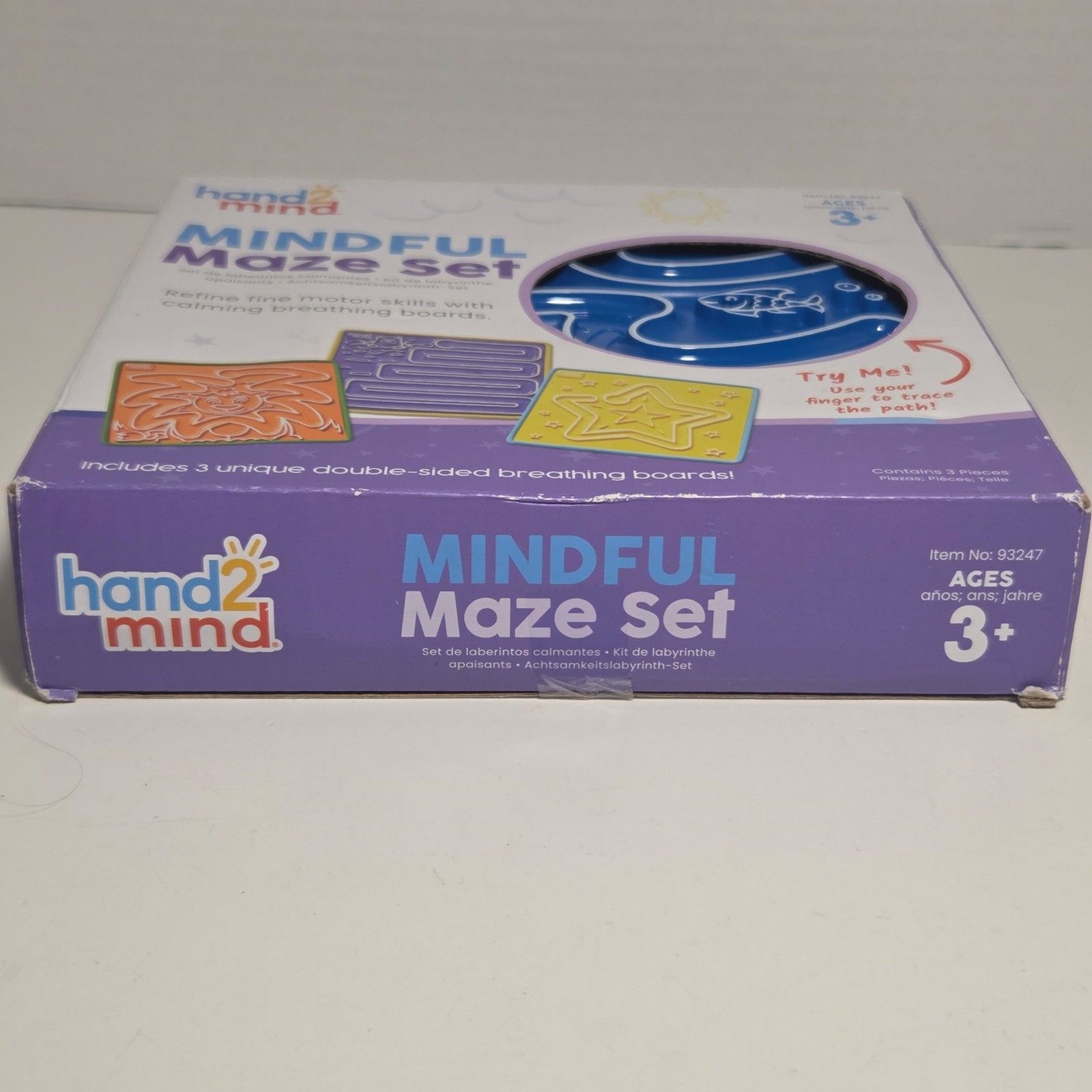 NEW Hand2Mind Mindful Maze Set 3 Double-Sided Breathing Boards Sensory Toys