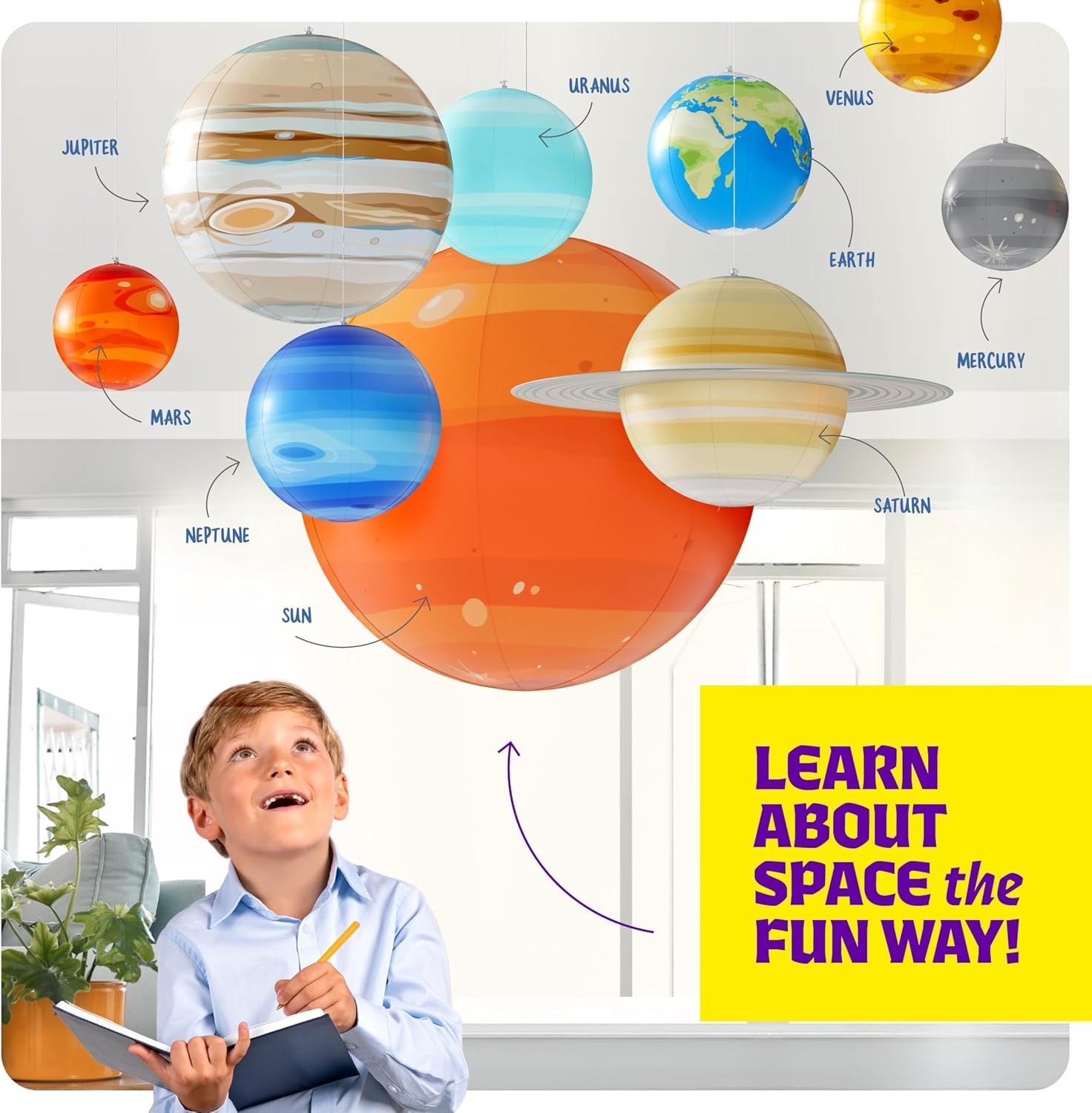 Inflatable Solar System Planets for Kids – Science Toys – Boys Room Decor