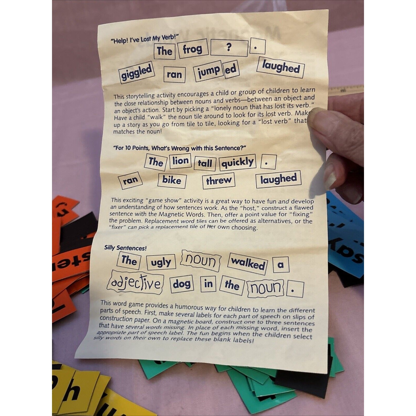 1996 Lakeshore Magnetic Words Learning Materials Blue Green Red Yellow