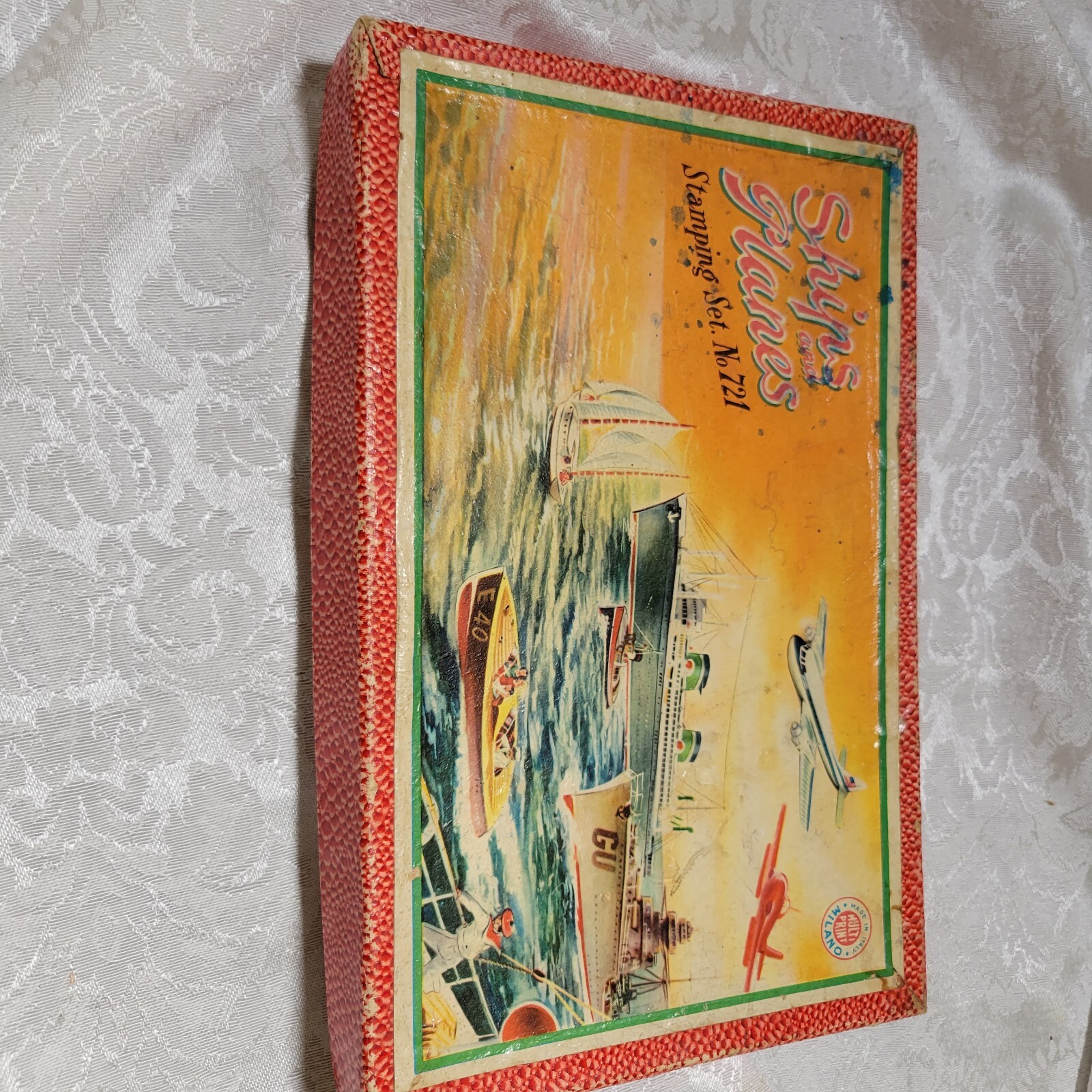 Vintage Ships and Planes Stamp Activity Set MultiPrint Made Italy 721