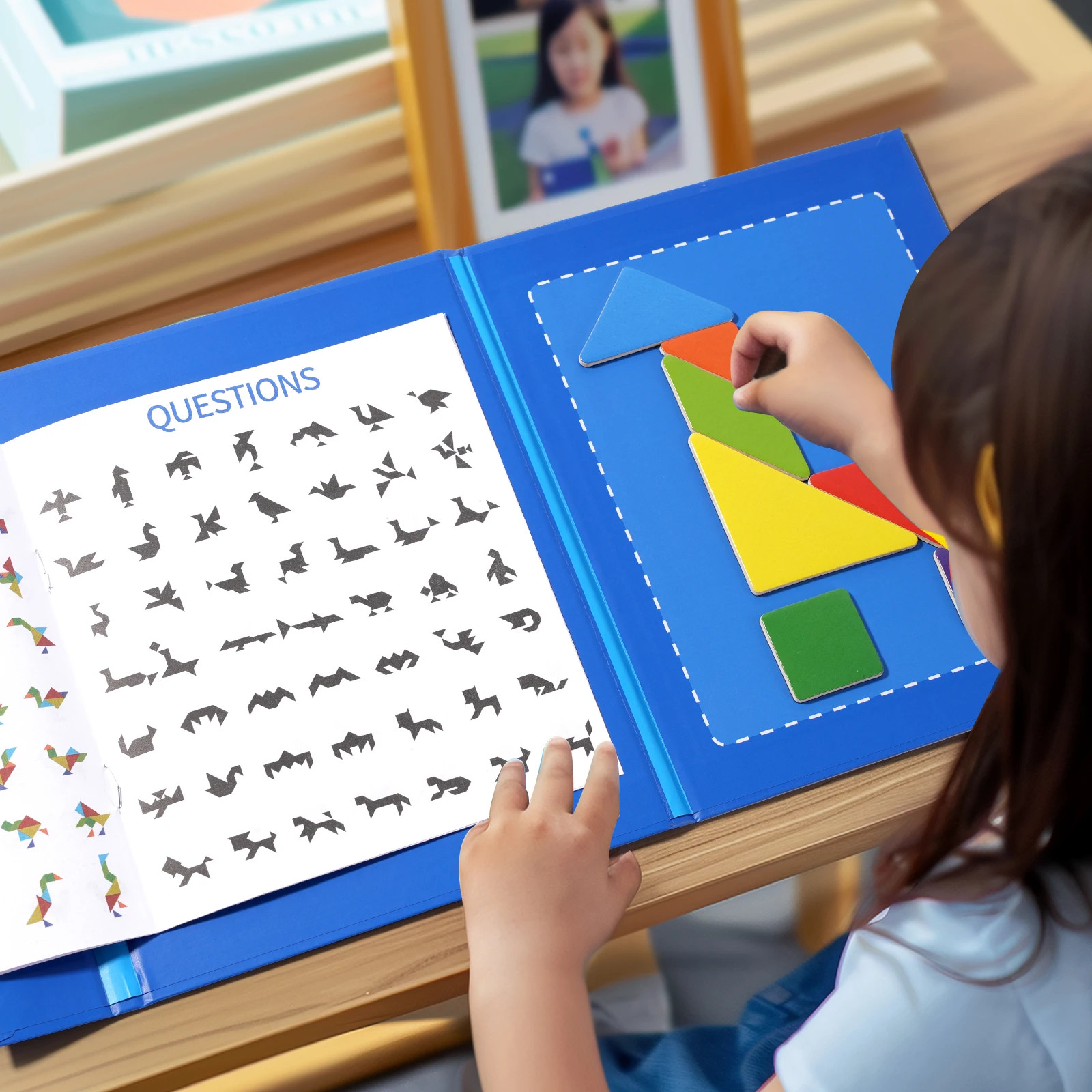 Montessori Magnetic Fraction Demonstration Book Educational Puzzle Math For Kids