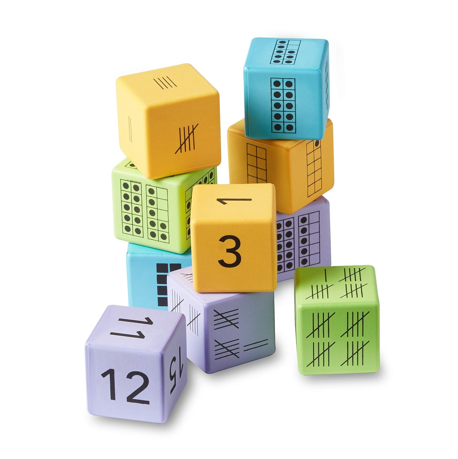 Math Activity Dice Set, Foam Math Dice for Kids Ages 5-8, 6 Sided Die Represents