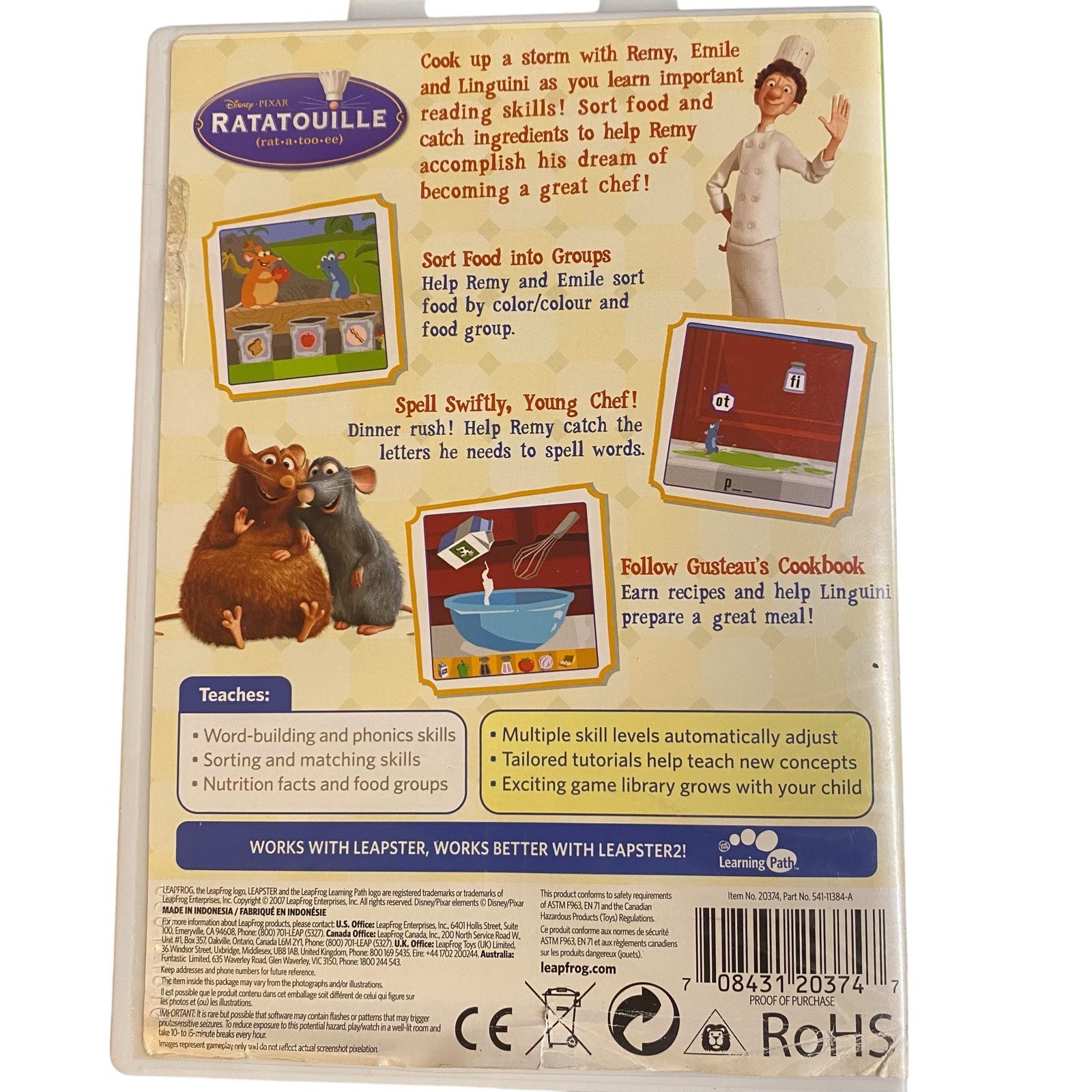 Lot Of 5 LeapFrog Leapster/Leapster 2 Learning Game Cartridges w/Cases & Manuals