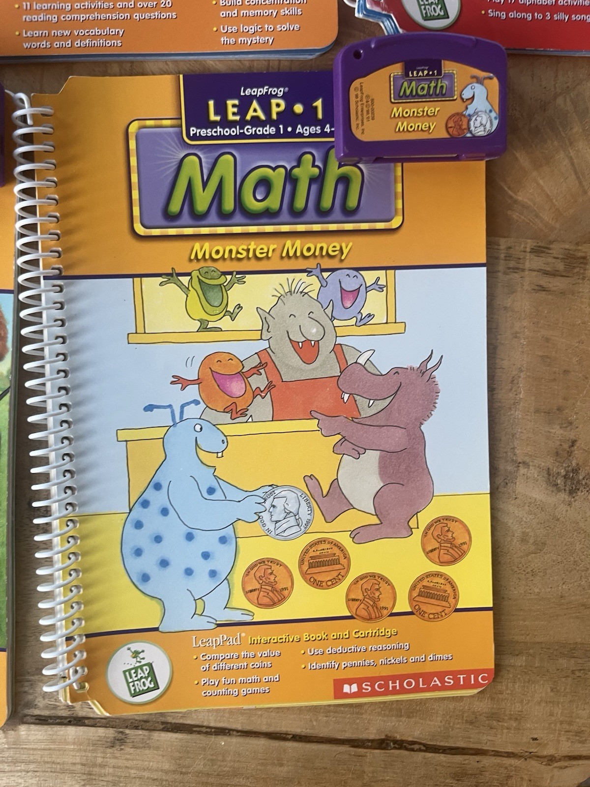 Leap Frog LeapPad 7 Books + Cartridges: Reading Math Music Age 4-6 Leap 1
