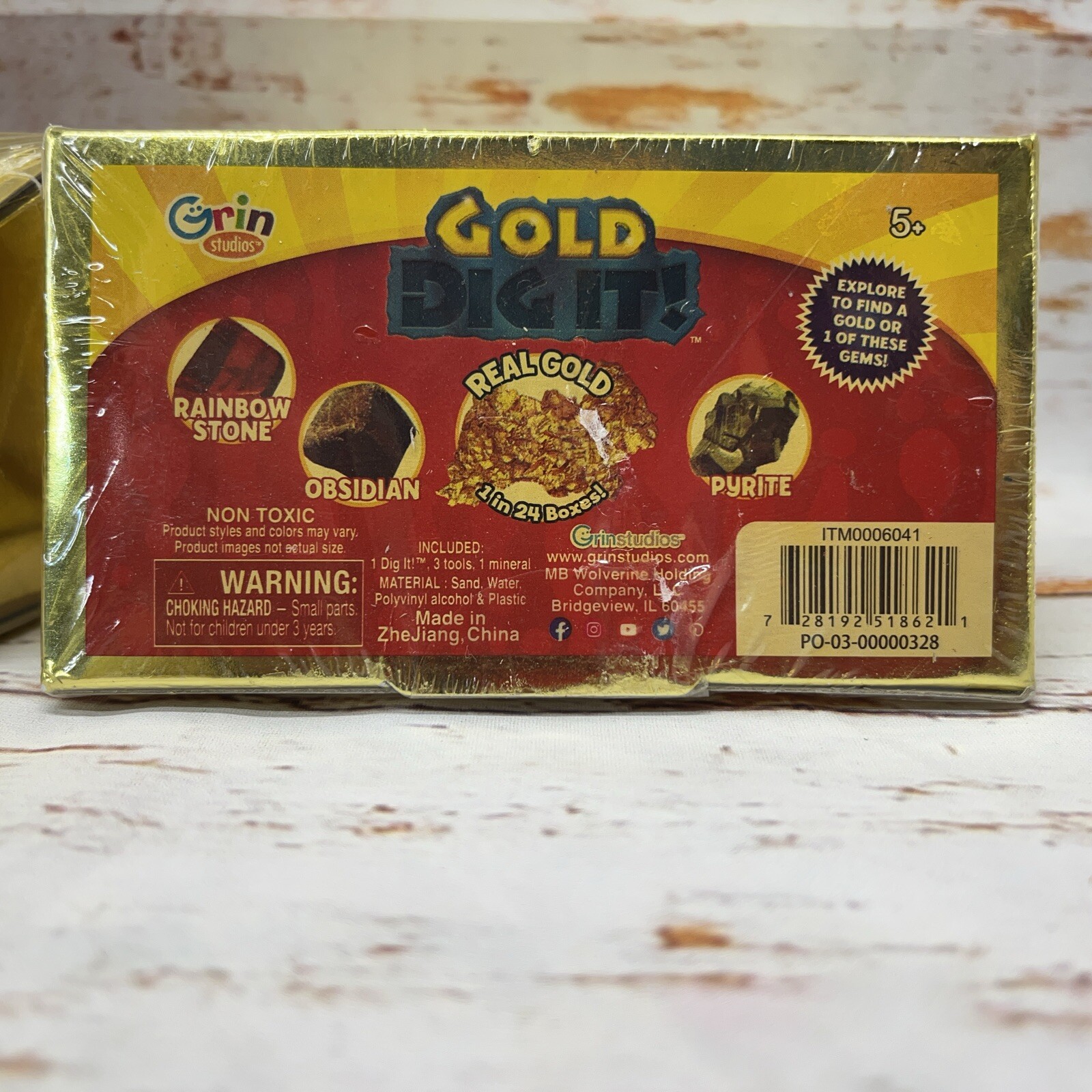 2 x Gold Dig It -Mystery Blind Box- Find Real Gold- 1 in 24 boxes chance NEW!