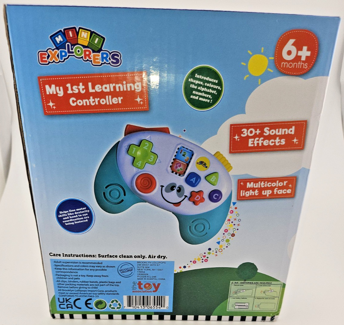 Baby Learning Controller Toy 6+ Months Lights Sounds Fine Motor Skills NEW