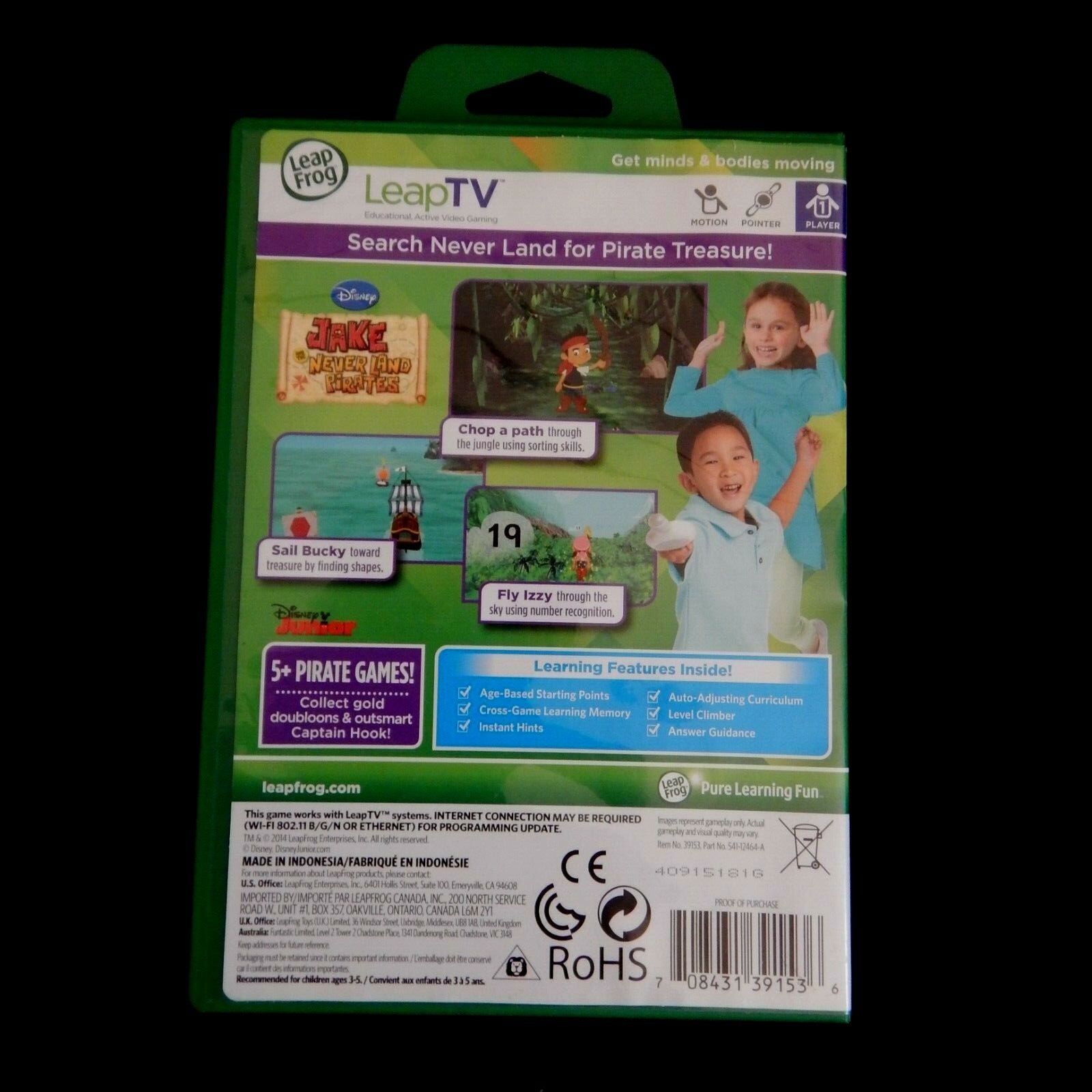 Leap Frog’s Leap TV Video Game Cartridge DISNEY’S JAKE NEVERLAND PIRATES- Math