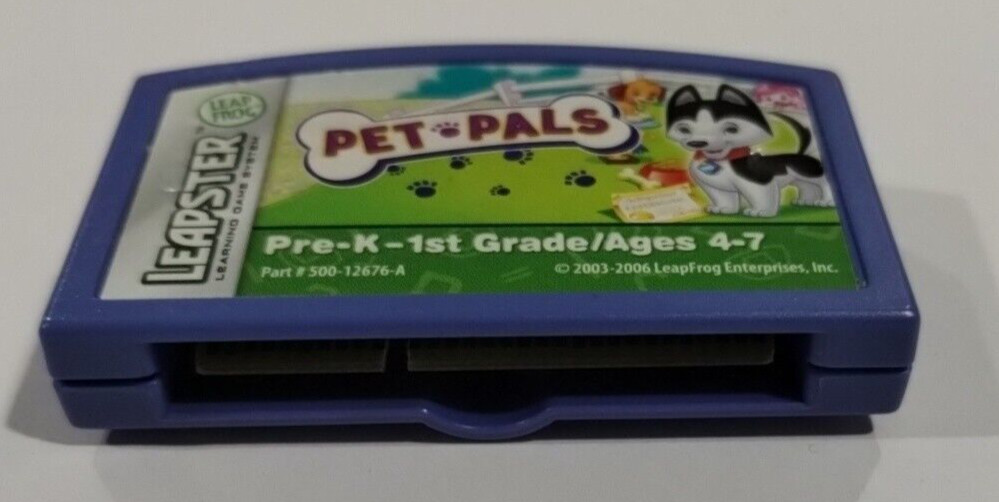 Leap Frog Leapster Pet Pals Game Cartridge Only Prek-1st Age 4-7