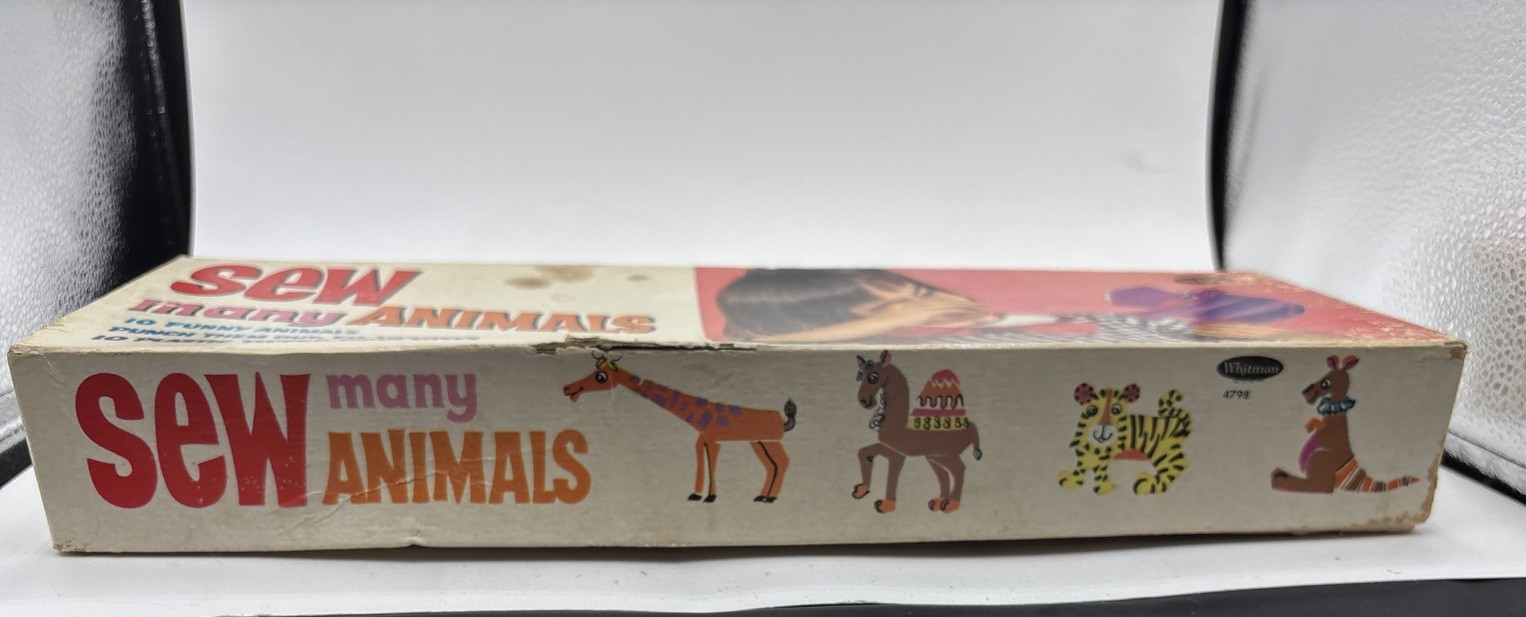10 Animals + Laces Whitman Sew Many Animals Children’s Sewing Cards Vintage 1967
