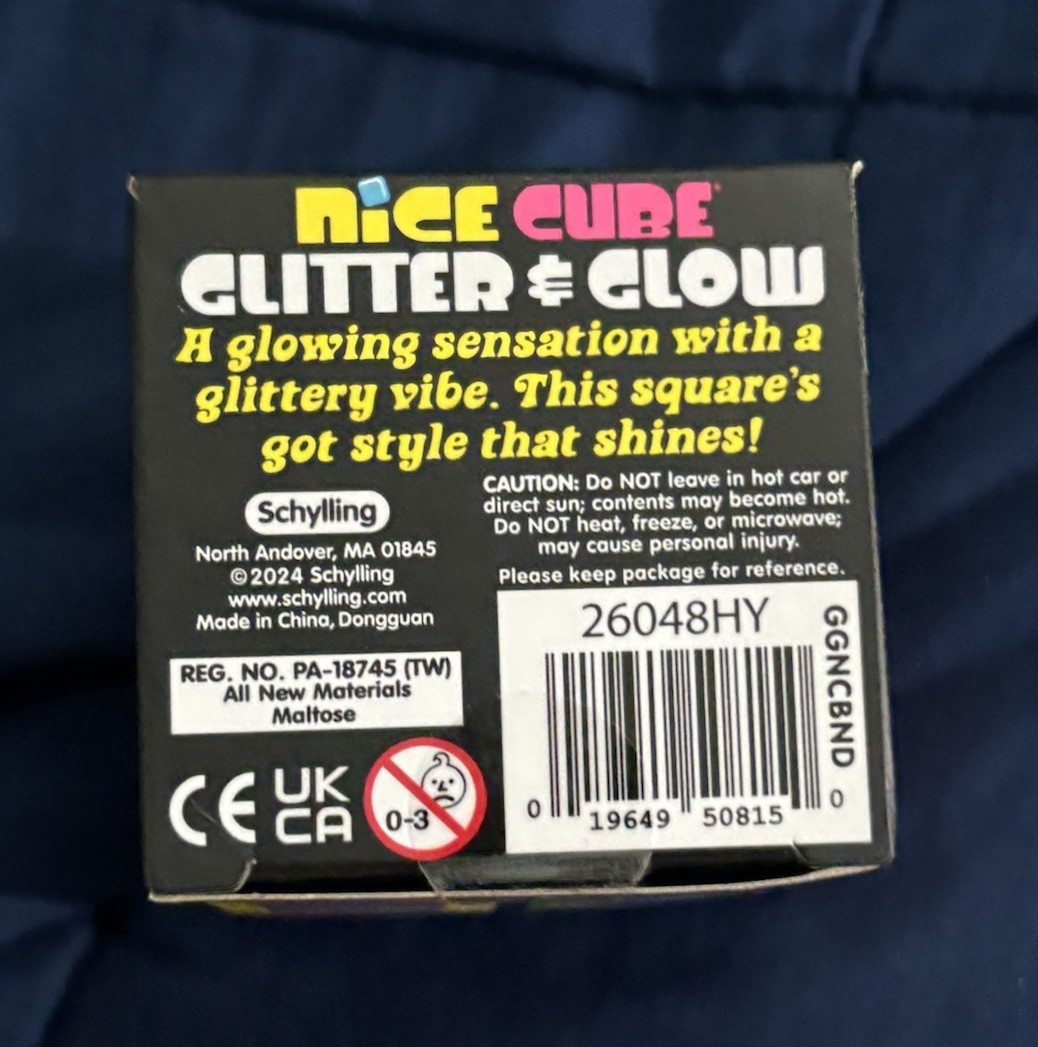 NeeDoh Blue Nice Cube Glitter and Glow Nee Doh Squishy New Never Opened & Sealed