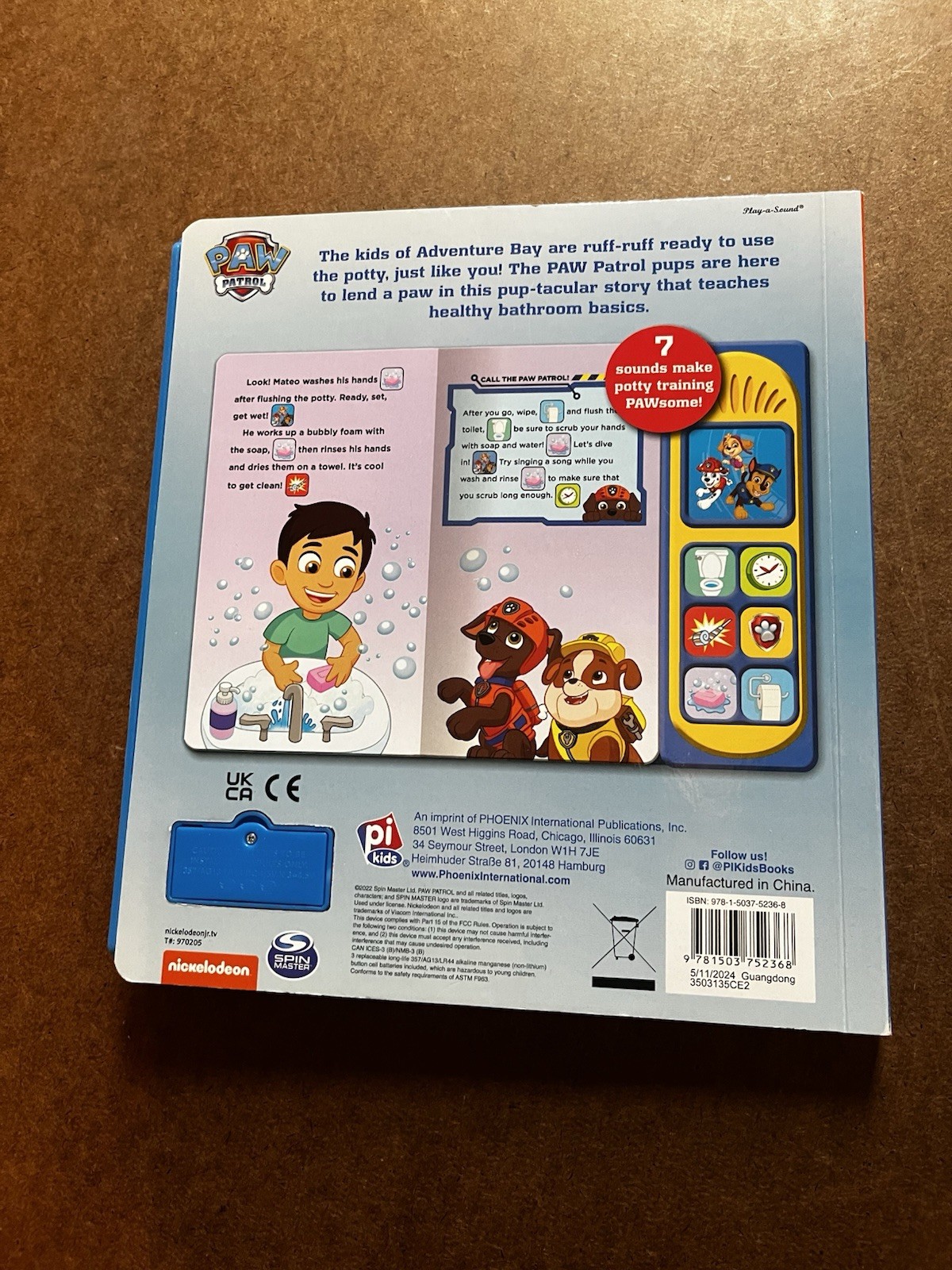 Nickelodeon PAW Patrol Potty Time PI Kids Play-a-Sound Book