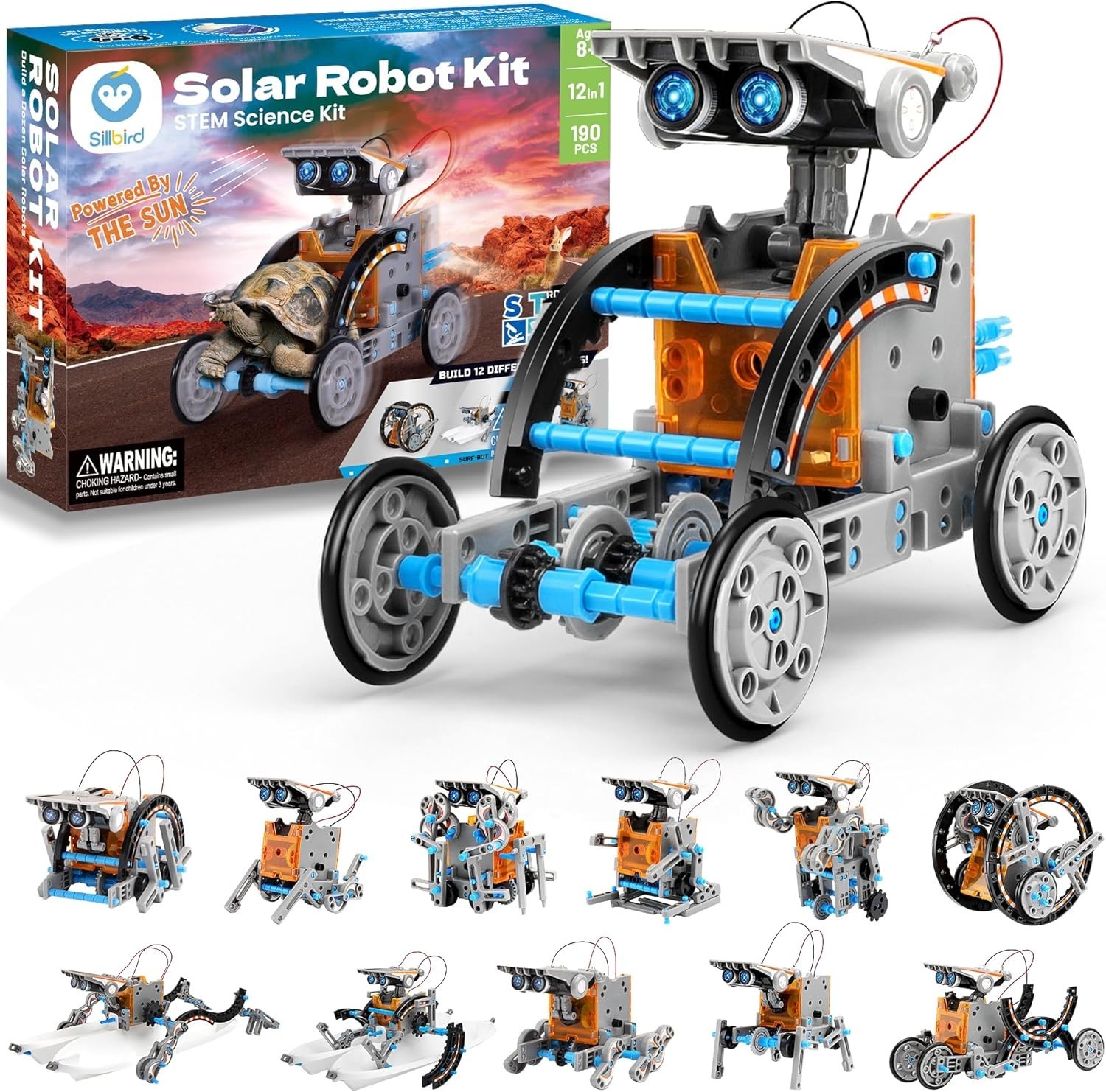 12-in-1 Solar Robot Building Kit STEM Gift for Boys Aged 8-13, DIY Science Ed…