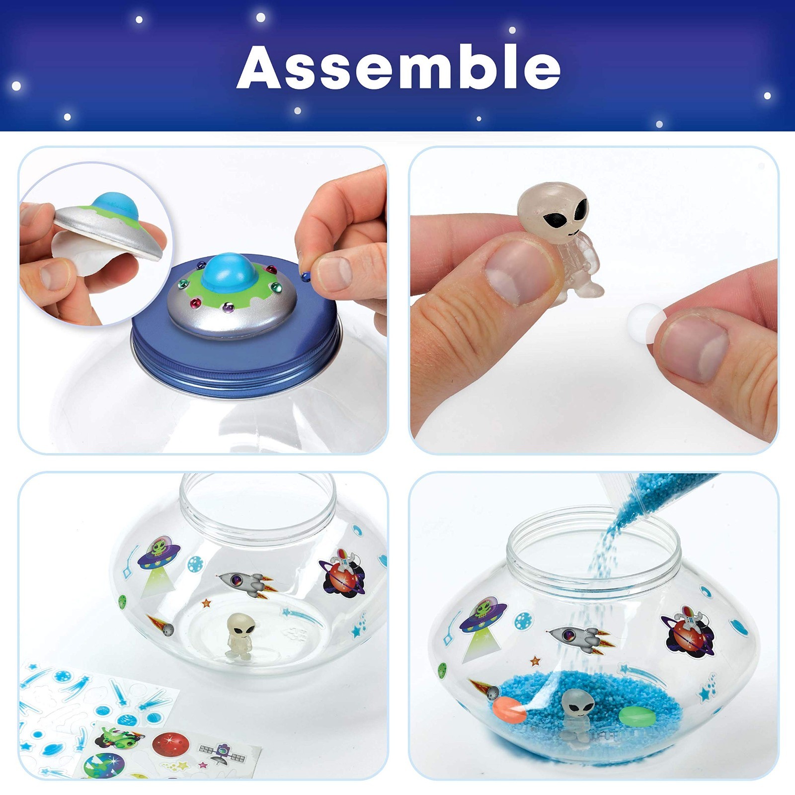 DIY Crystal Space Terrarium Kit – STEM Science Project for Kids 6+ – Fun Crystal