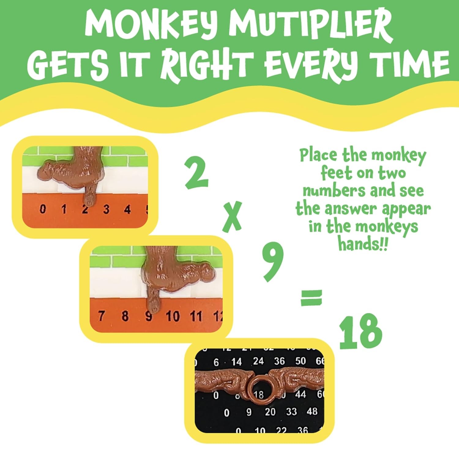 Monkey Multiplier Learning Toy Multiplication Table Chart Game Hands-On Practice
