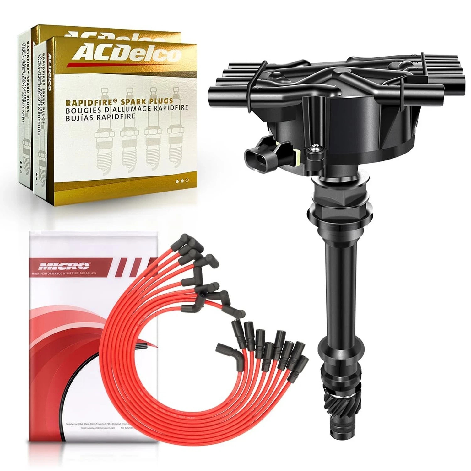 MAS Ignition Distributor & 8pcs ACDelco Platinum Spark Plugs & Wire… Fast Ship