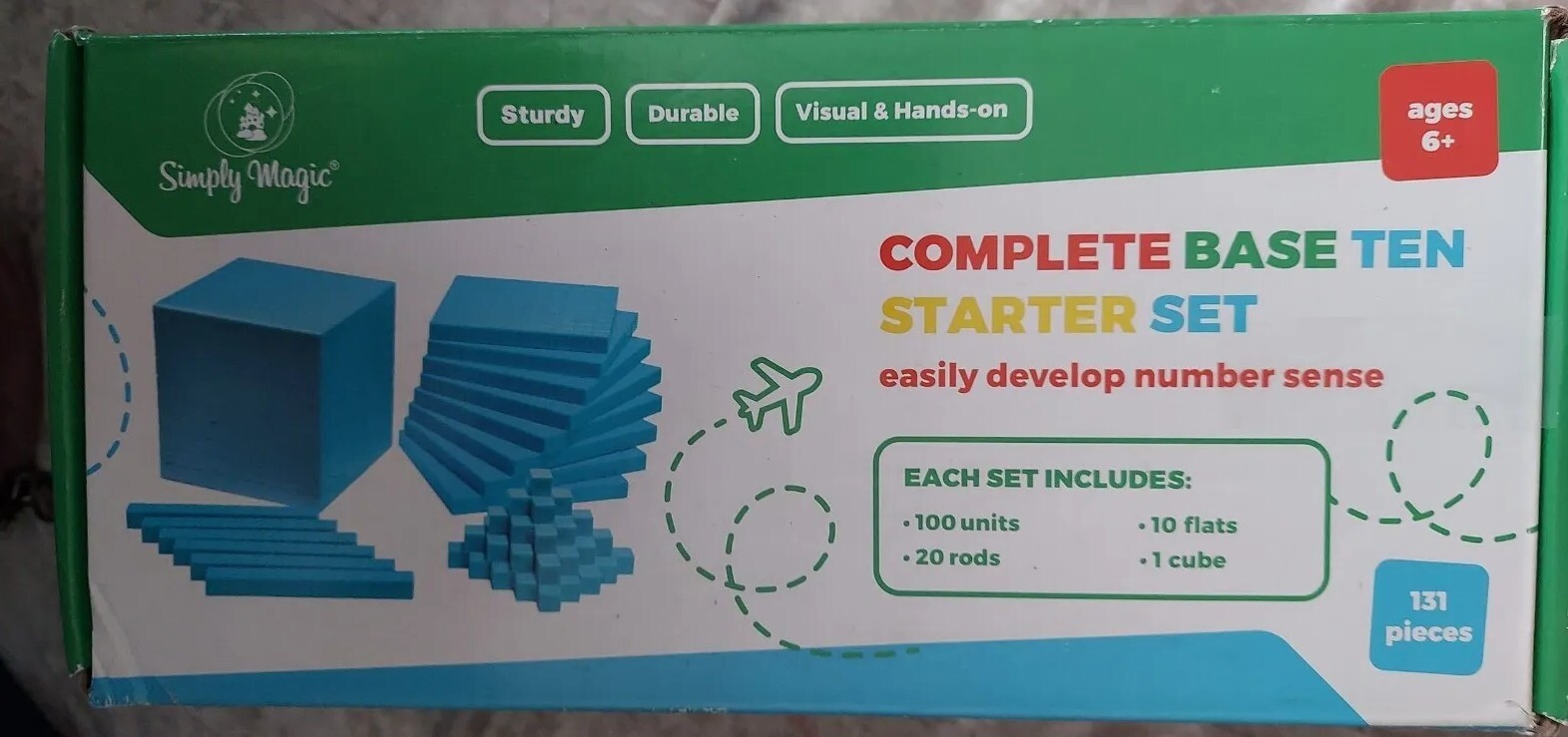 Base Ten Blocks Complete Starter Set, Counting Cubes Math Decimals 131 pc