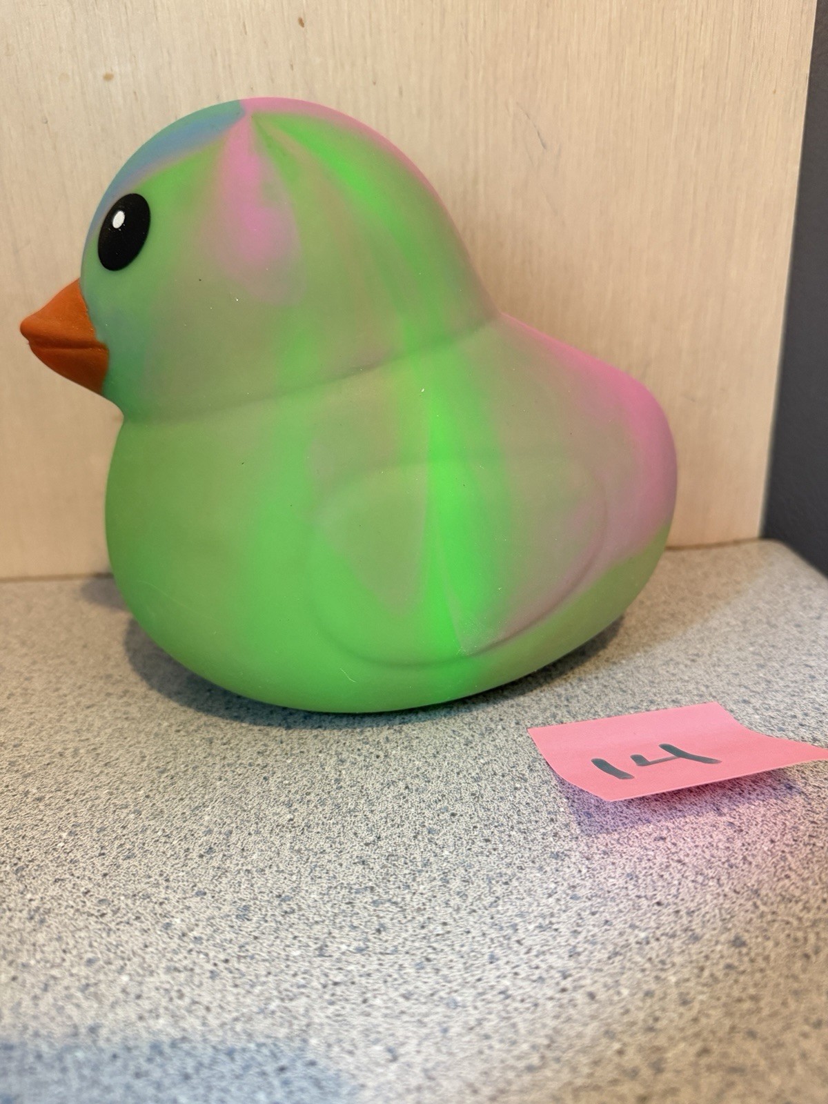 New Tiktok Viral Jumbo 5″ XL Squishy Duck Rainbow Tie Dye Toymendous Green 14