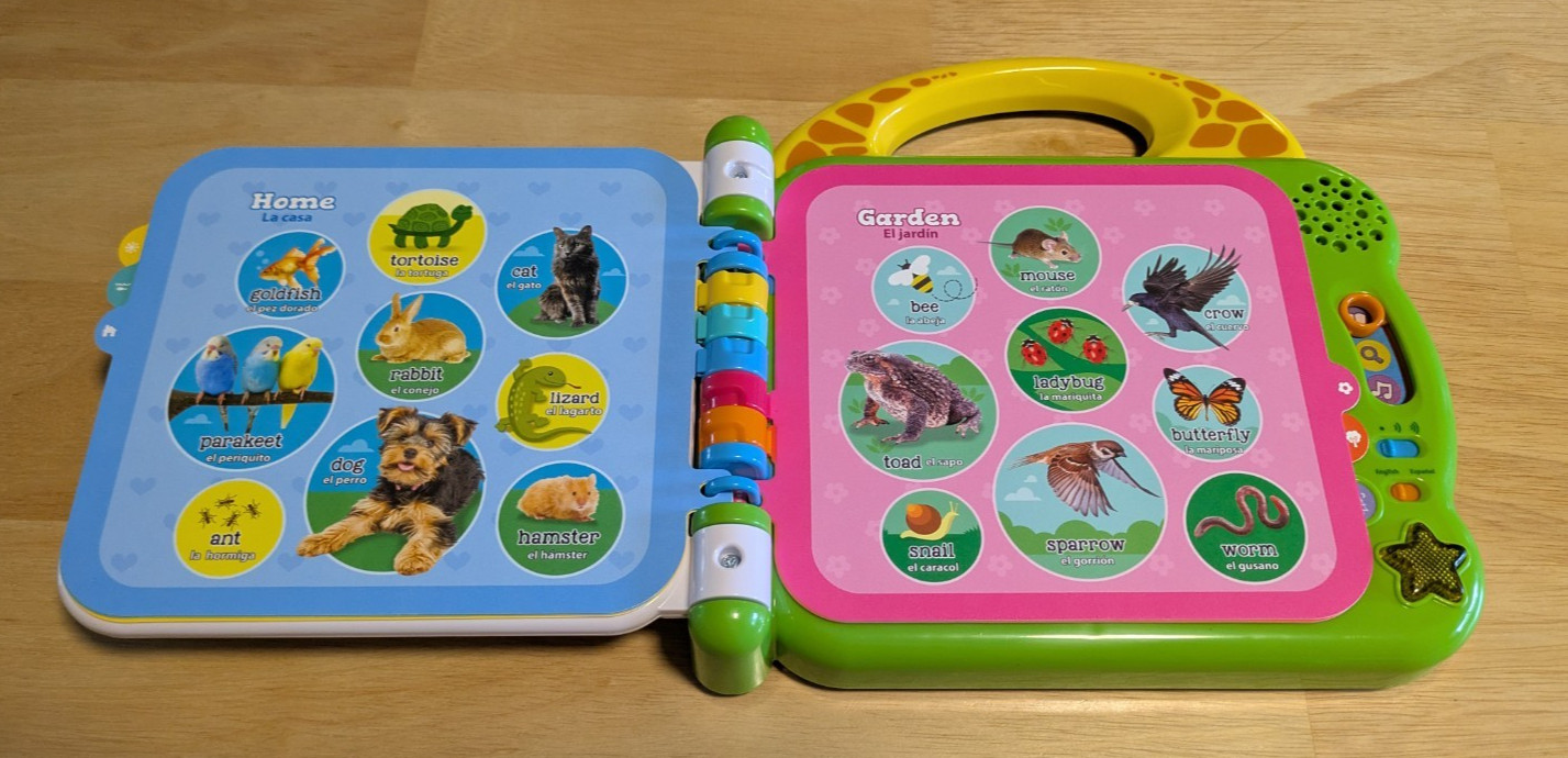 Leap Frog 100 Animals Book – Green Zoo Safari Woodland English/ Spanish speaking