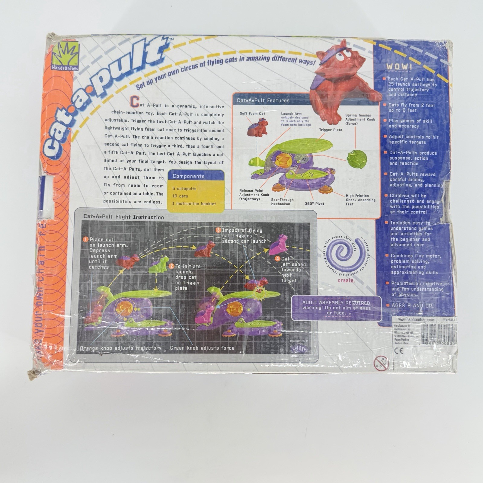 Cat-A-Pult Complete Game 2001 HandsOnToys Flying Cats Chain Reaction Toy