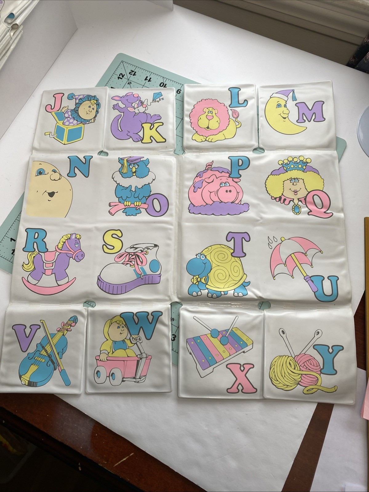 Vtg CPK Peek A Book Set Of 3 Soft Book Mats Letters Numbers Shapes/Colors 1987
