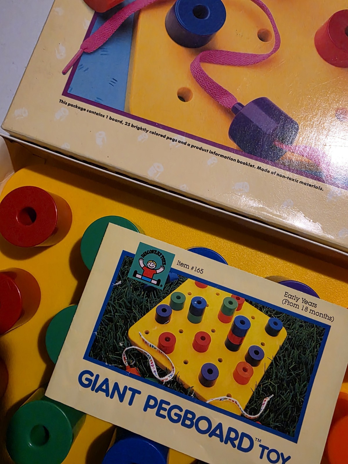 VTG 1988 Giant Pegboard Discovery Toys Colorful Learning Fine Motor COMPLETE