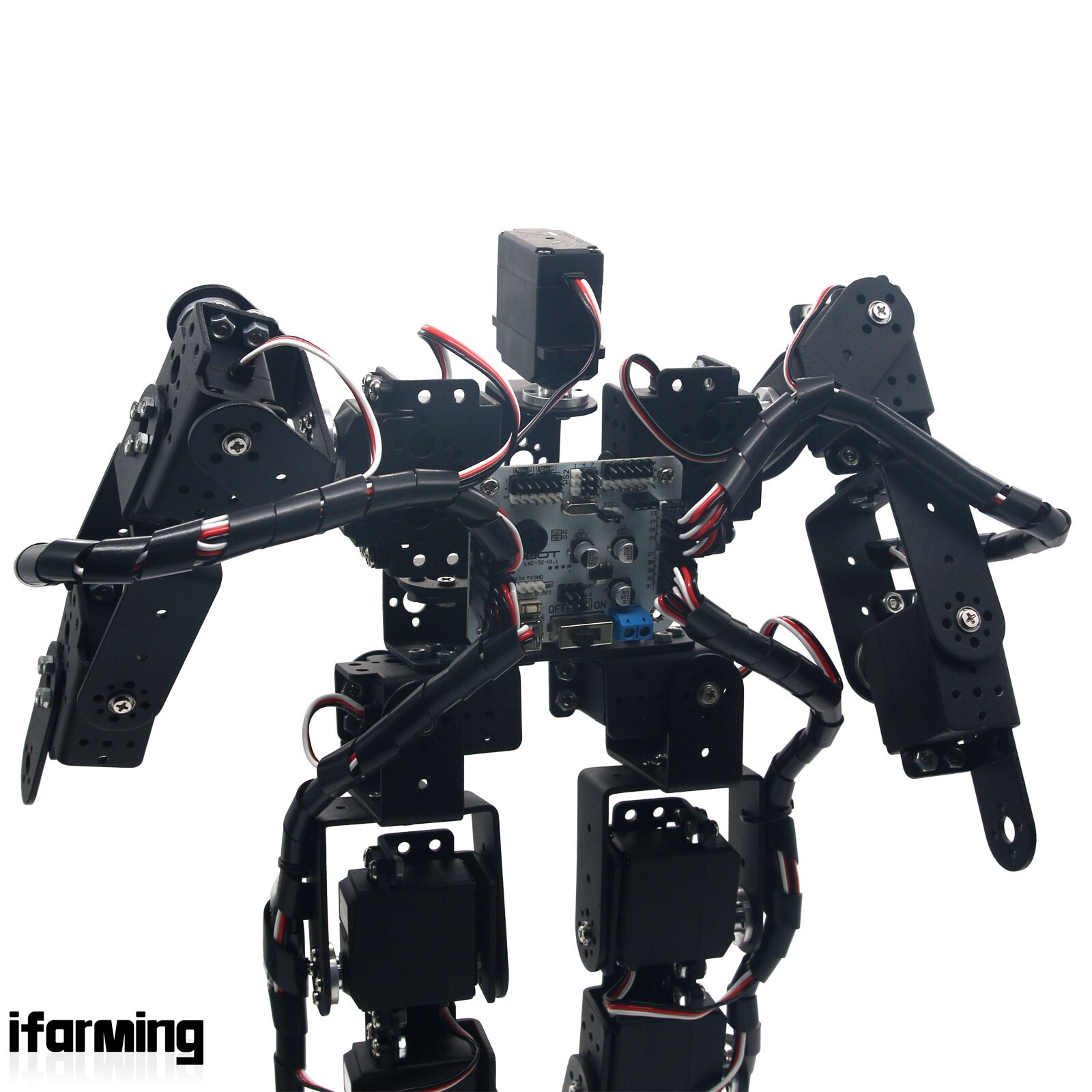 17DOF Biped Robotic Educational Humanoid Robot Kit Servo Bracket Ball Bearing IF