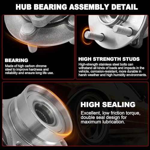 Pair 512437 Rear Wheel Bearing Hub Assembly Compatible with Kia Optima 2011-2015
