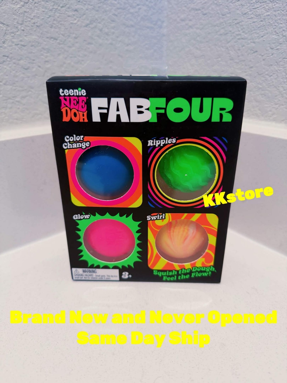 Needoh Teenie Fab Four 4-Pack Nee Doh Set of 4 SAME DAY SHIP NEW SEALED