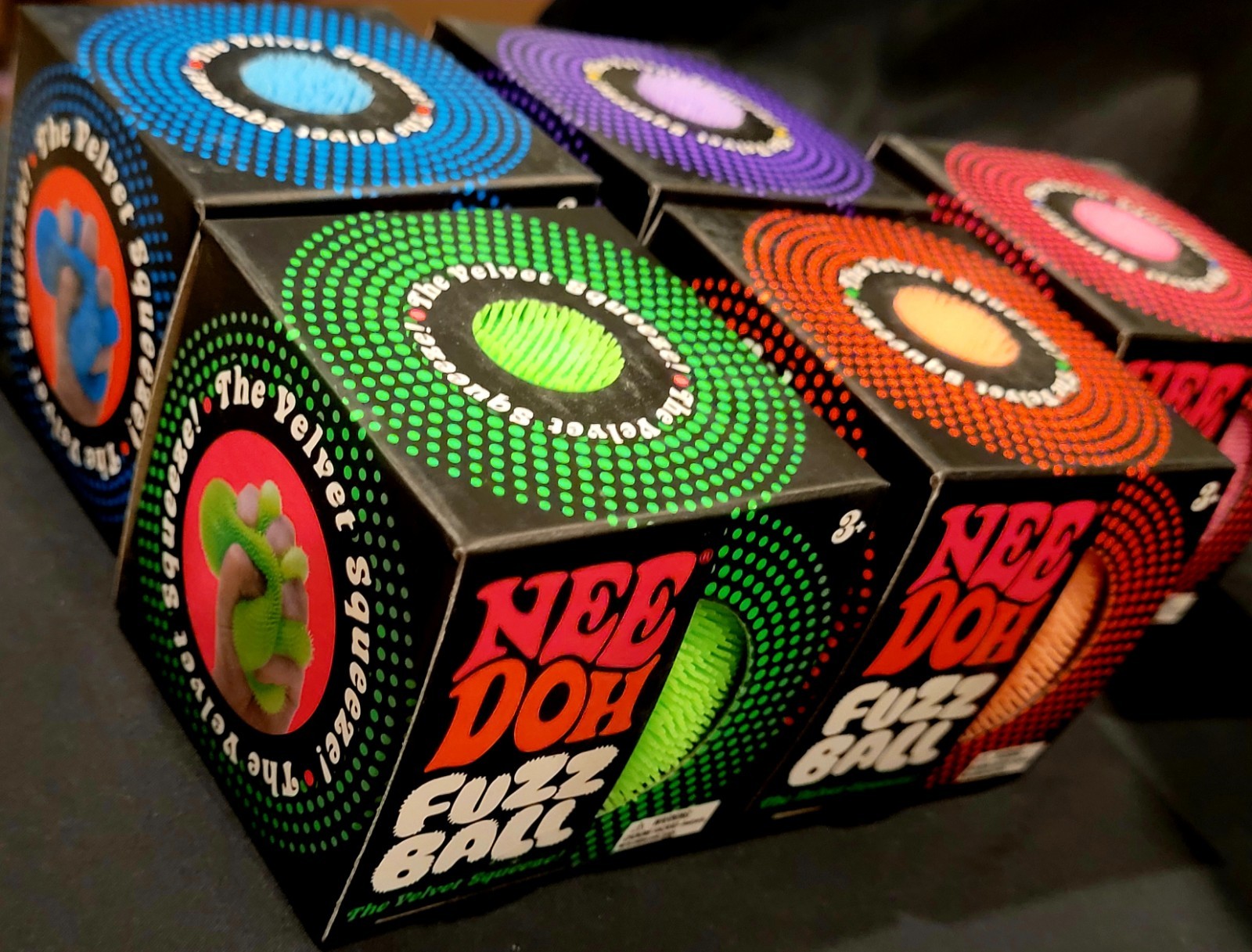 NEE-DOH FUZZ BALL The Velvet Squeeze, All 5 Colors Available 💚🧡💙$15 EACH