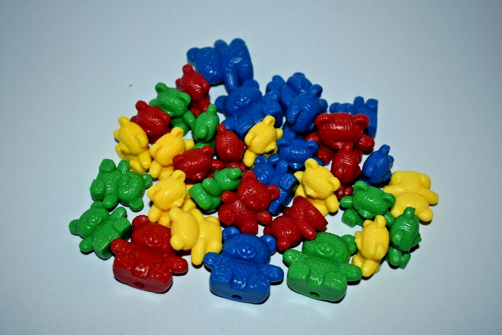 Lot of Teddy Bear Toy Figures Blue Red Green Bears
