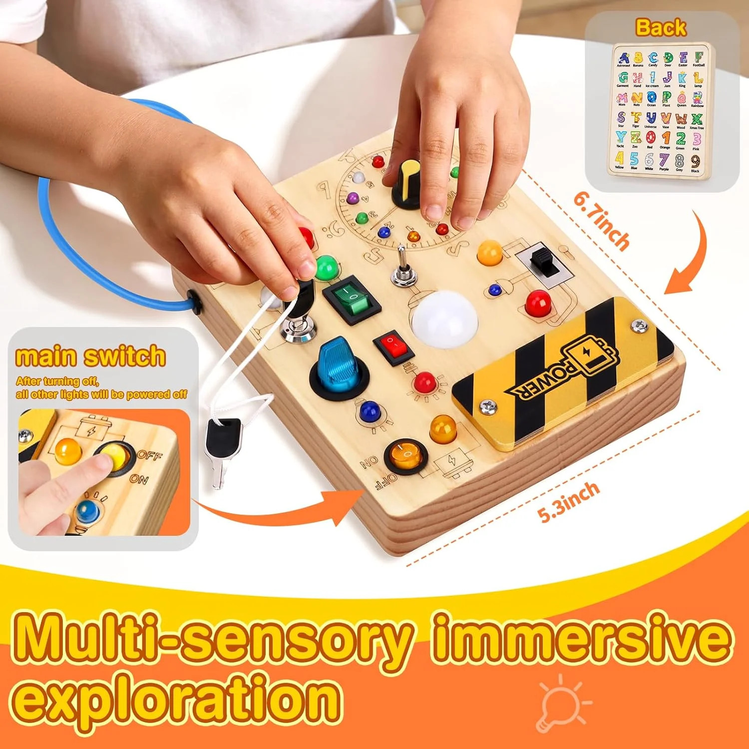 Grarain Busy Board for Toddlers – Montessori Educational Toy for 1-3 Year Old Bo