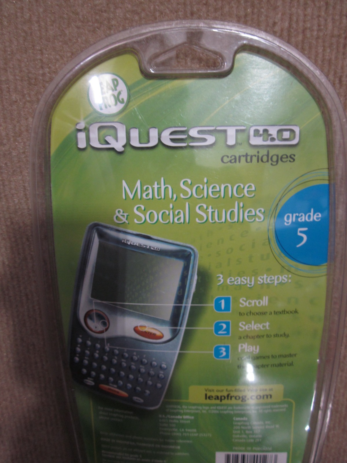 Leapfrog iQuest 4.0 Learning Cartridge Math Science Social Studies Grade 5